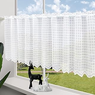 ZHH Short Net White Curtains for Windows - Ca...,
