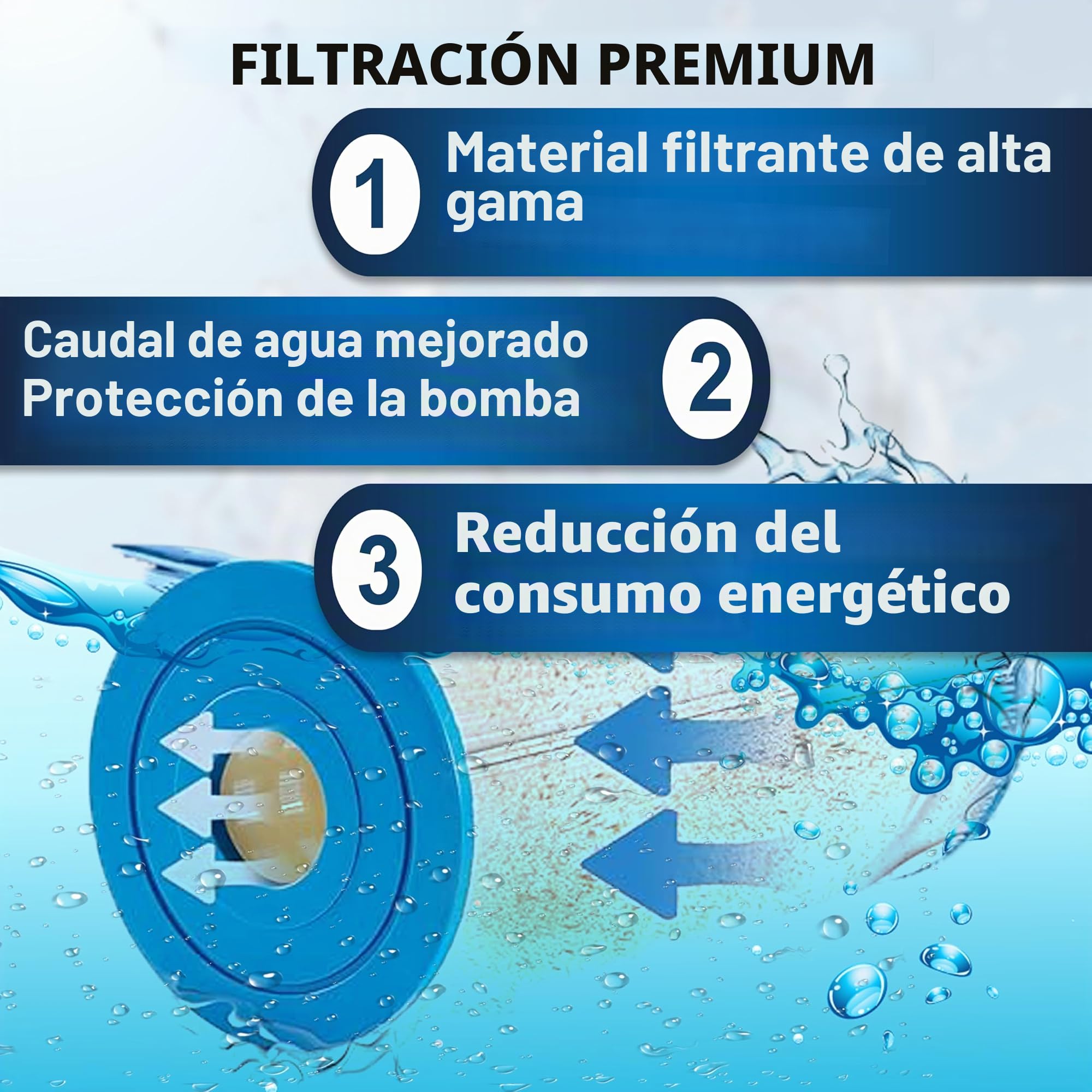 Filtro de piscina compatible con Waterair Sherlock 100/WAT370 JB80