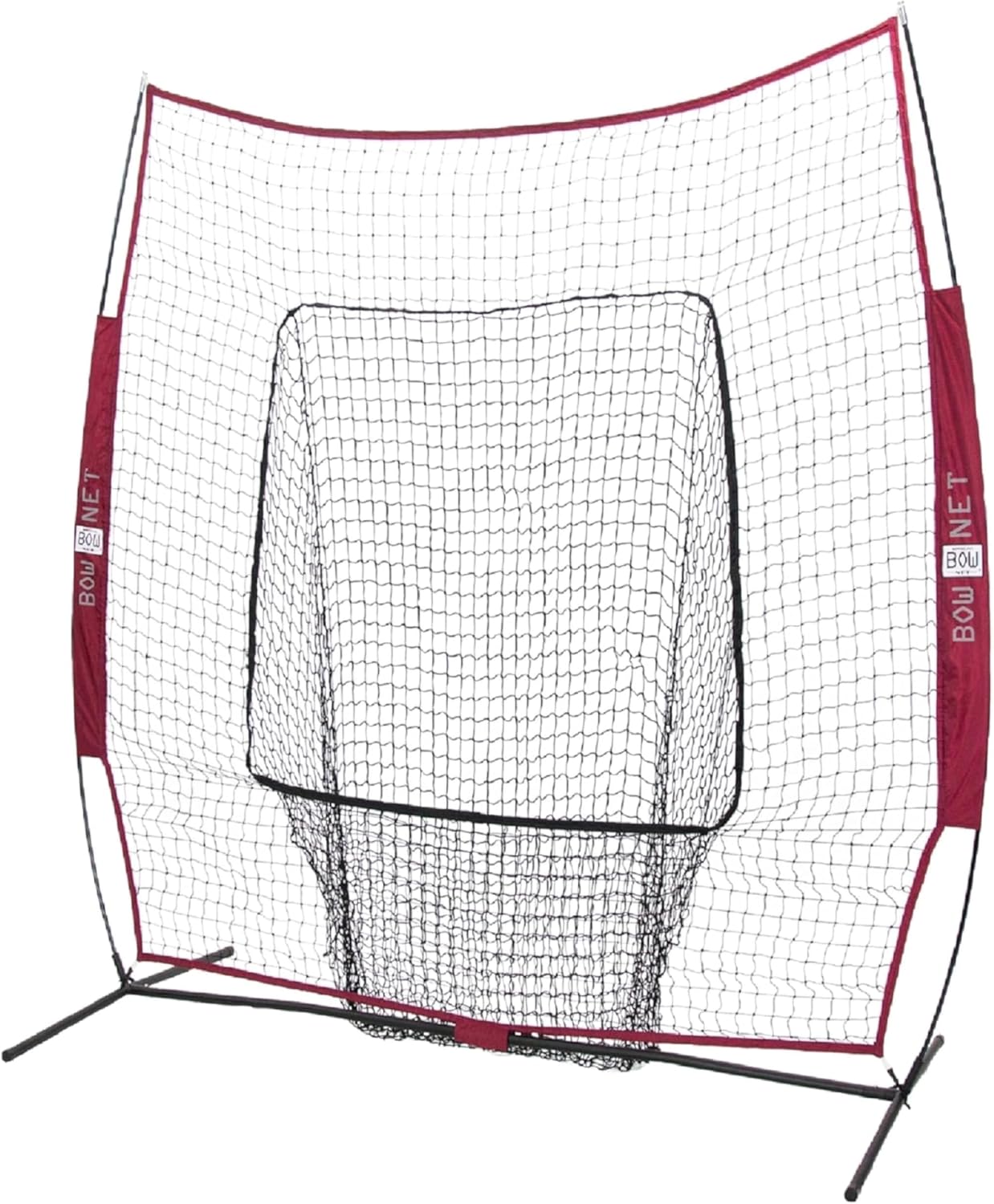 Bownet Big Mouth Replacement Net 7' x 7' - Maroon Durable Practice Net - Fits Original 7x7 or Big Mouth - Perfect for Training, Baseball Field Drills, Practice Sessions, and Sports Training Use