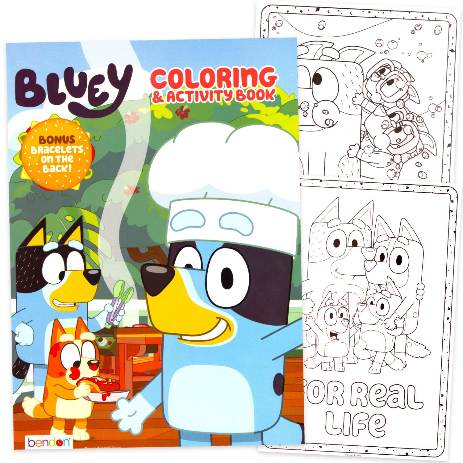 Bluey Easter Gift Bag Coloring Set - Bundle with 4 Coloring Activity Books, Easter Egg Print Cellophane Bag, Twist Tie, Stickers | Bluey Easter Gift Basket Stuffers