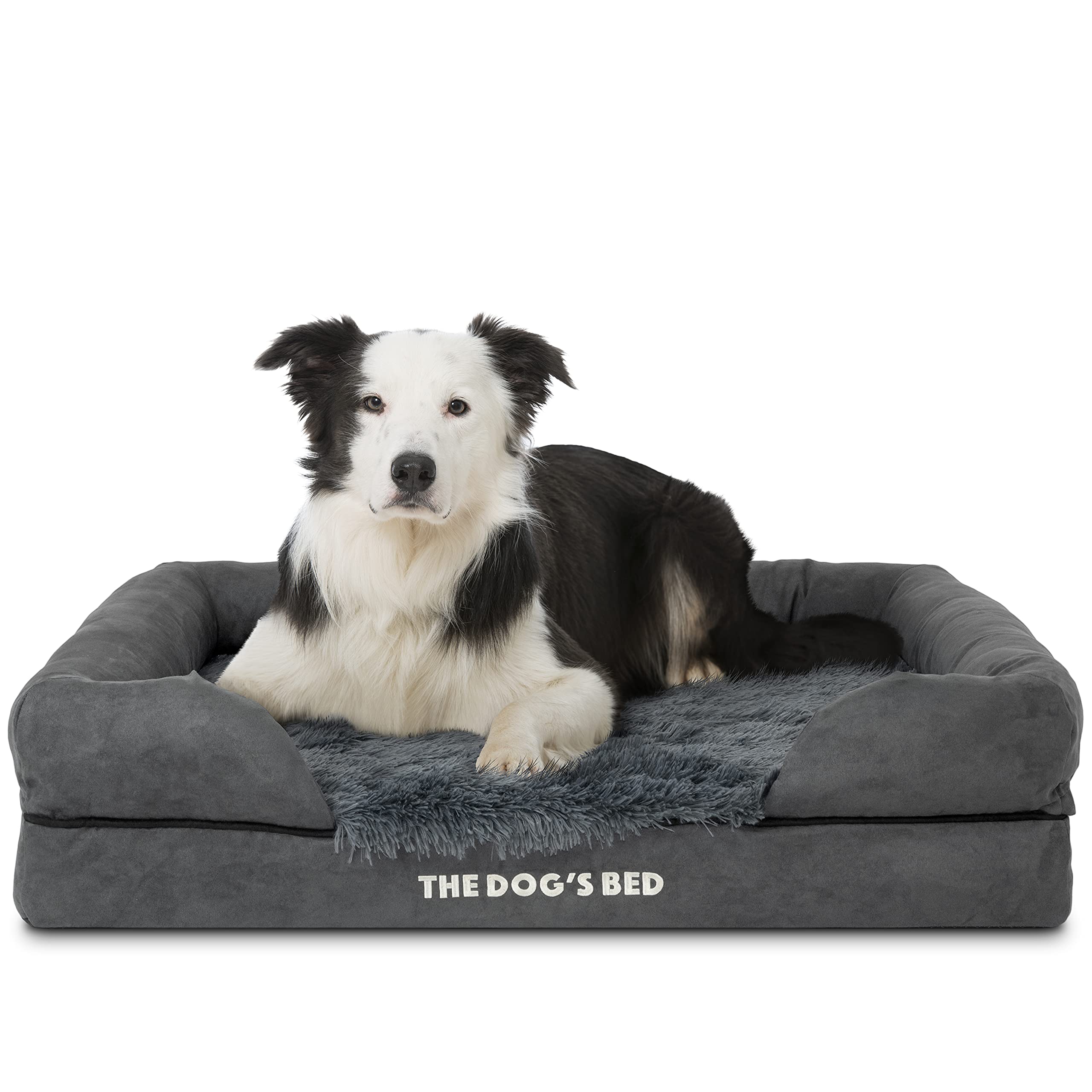 Buy The Dog’s Bed Orthopedic Dog Bed Large Grey Fur 36x27, Memory Foam, Pain , Hip & Elbow
