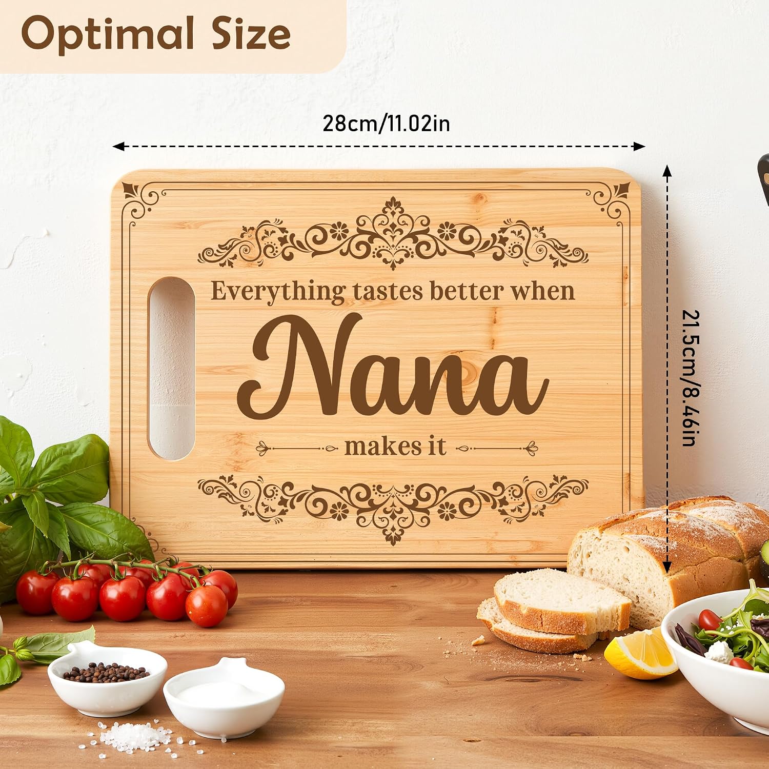 Gifts for Nana Grandma - Bamboo Cutting Board for Grandma Grandmother Nan Nanny Granny Gifts from Granddaughter Grandson Mother's Day Birthday Christmas