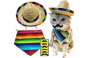 Vibrant 8-Piece Mexican Pet Costume: Fiesta Fun for Cats