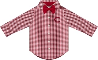 College Baby Infant Gingham Shirt - Long-Sleeve Button Up, Team Logo, for Boys (12 Months - 4T)