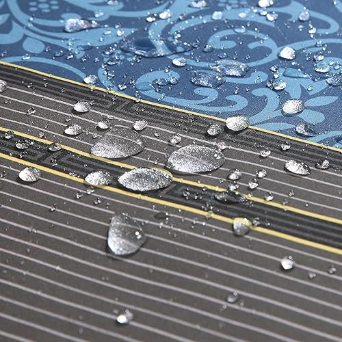 Vista 61 de Cortina de ducha de tela, estampado beige y tostado, cortinas de ducha con patrón de damasco bohemio de cachemira para baño, cortinas de baño Hudson