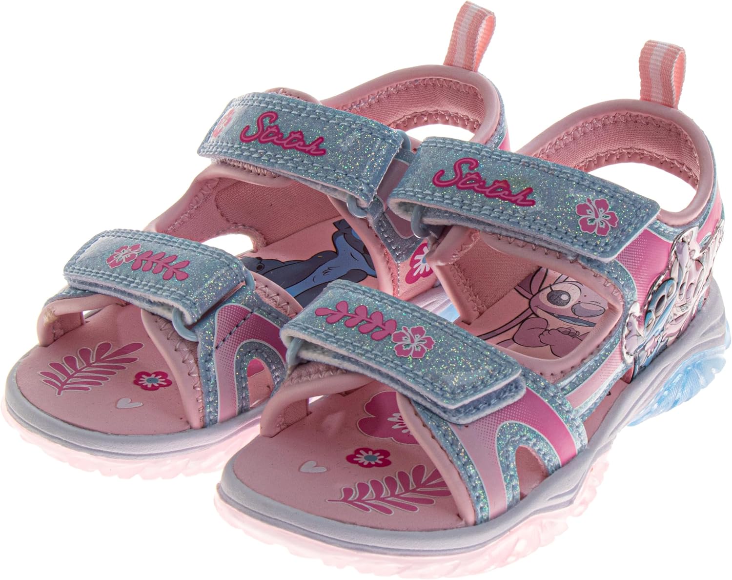 Disney Character Girls Princess Ariel Moana Stitch Minnie Mouse Frozen LED Light Up Sandal Outdoor Slip on Strap Sandals For Girl Size Toddler/Little Kid/Big Kid - Image 4