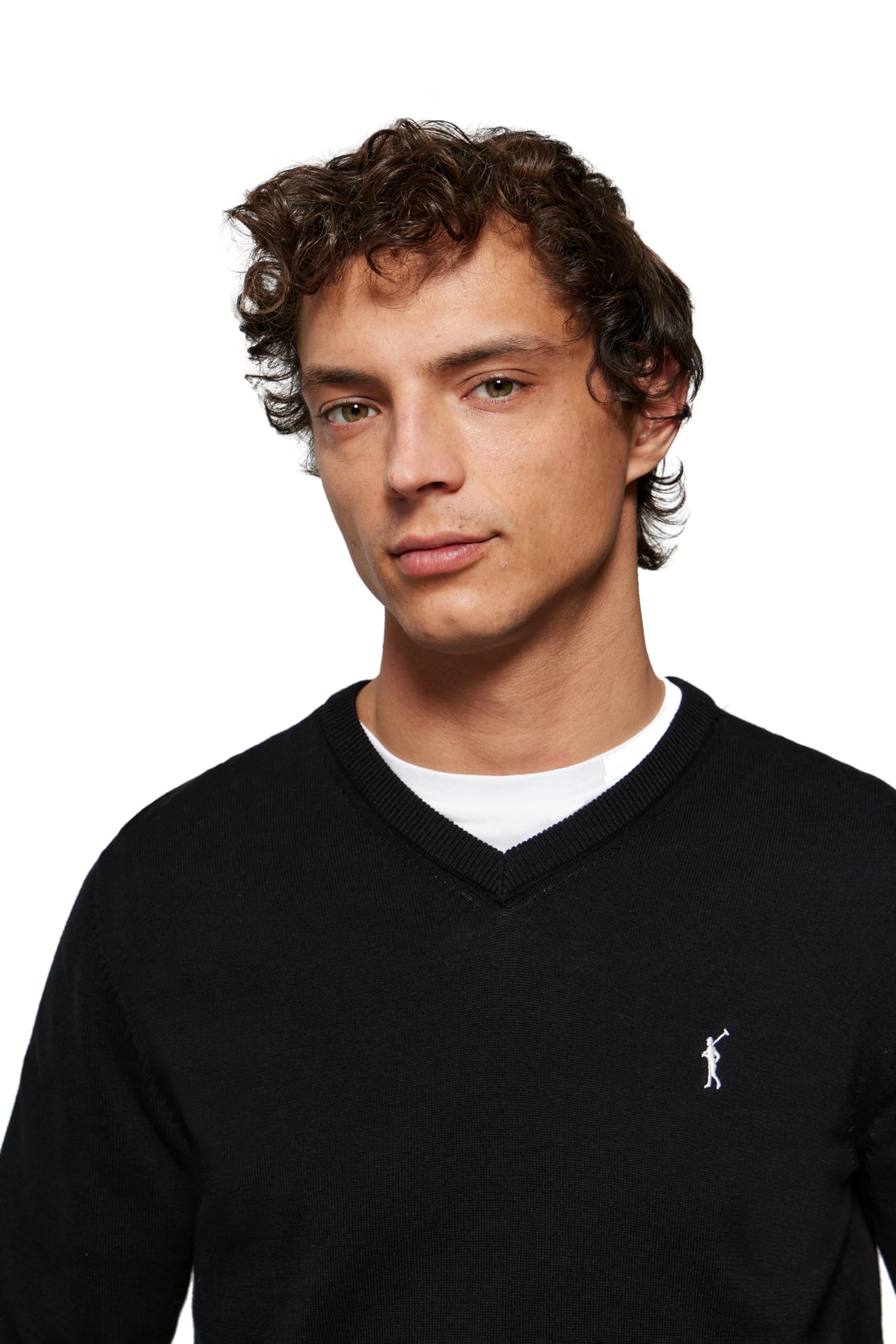 Polo Club Maglione Scollo a V Maniche Lunghe Uomo Maglioni Pullover V-Neck 100% Cotone