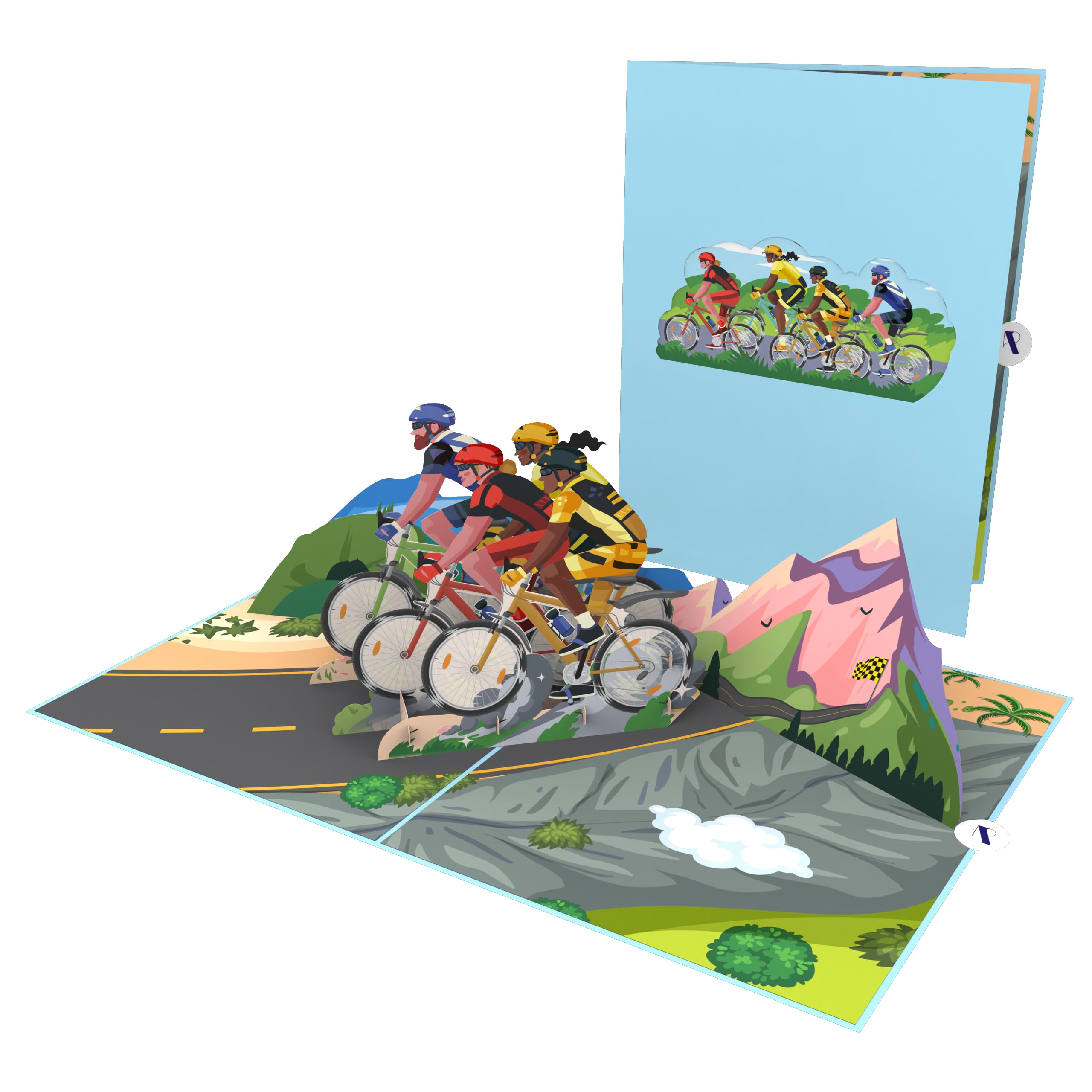 Cyclist Pop Up Card, Cyclist Birthday Card