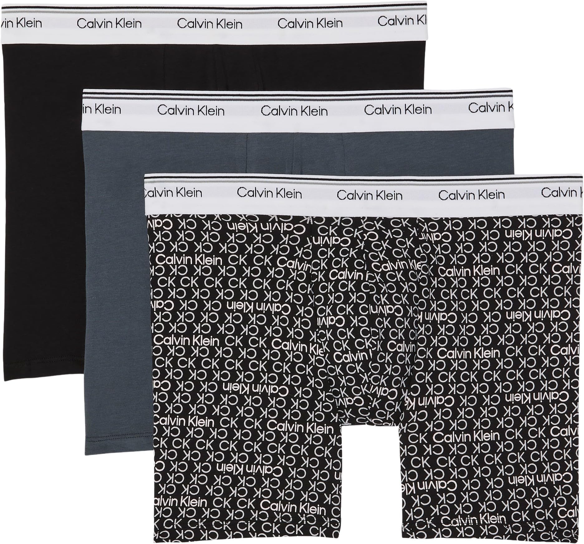 Calvin Klein Men’s 3 Pack Balance Trunks with Logo Waistband, Black (Black), L
