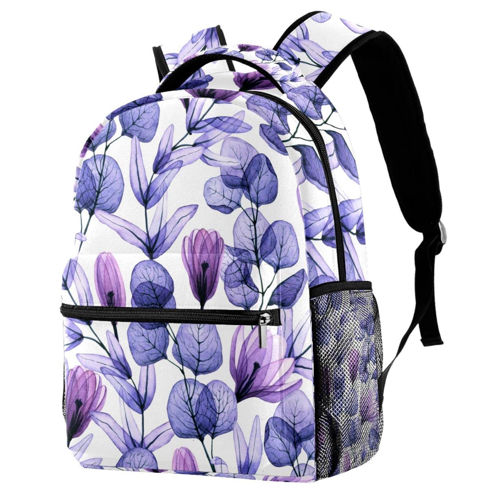 Sac à dos transparent avec motif feuilles style classique décontracté - 7