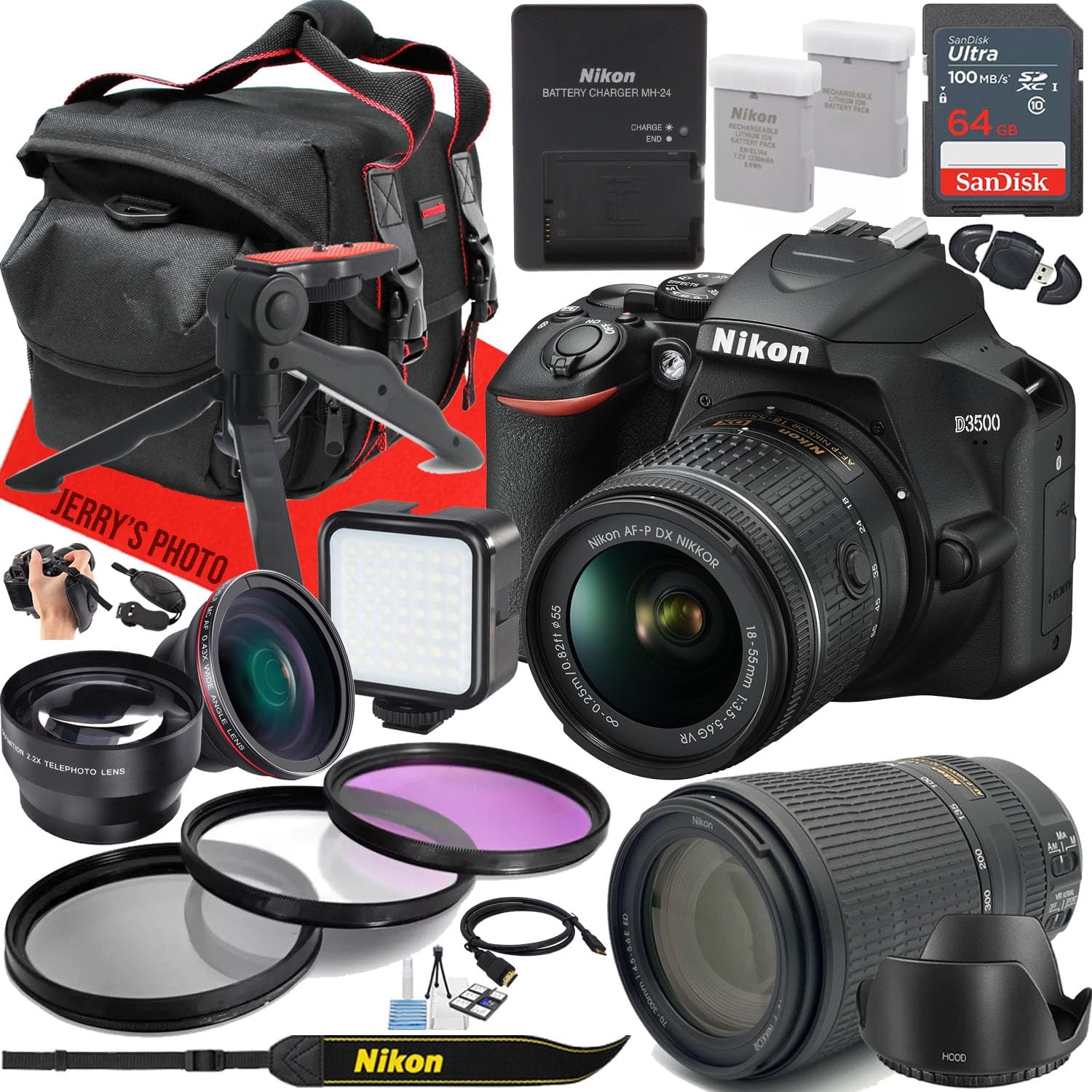 Nikon D3500 Cámara DSLR con lentes y accesorios miniatura 1