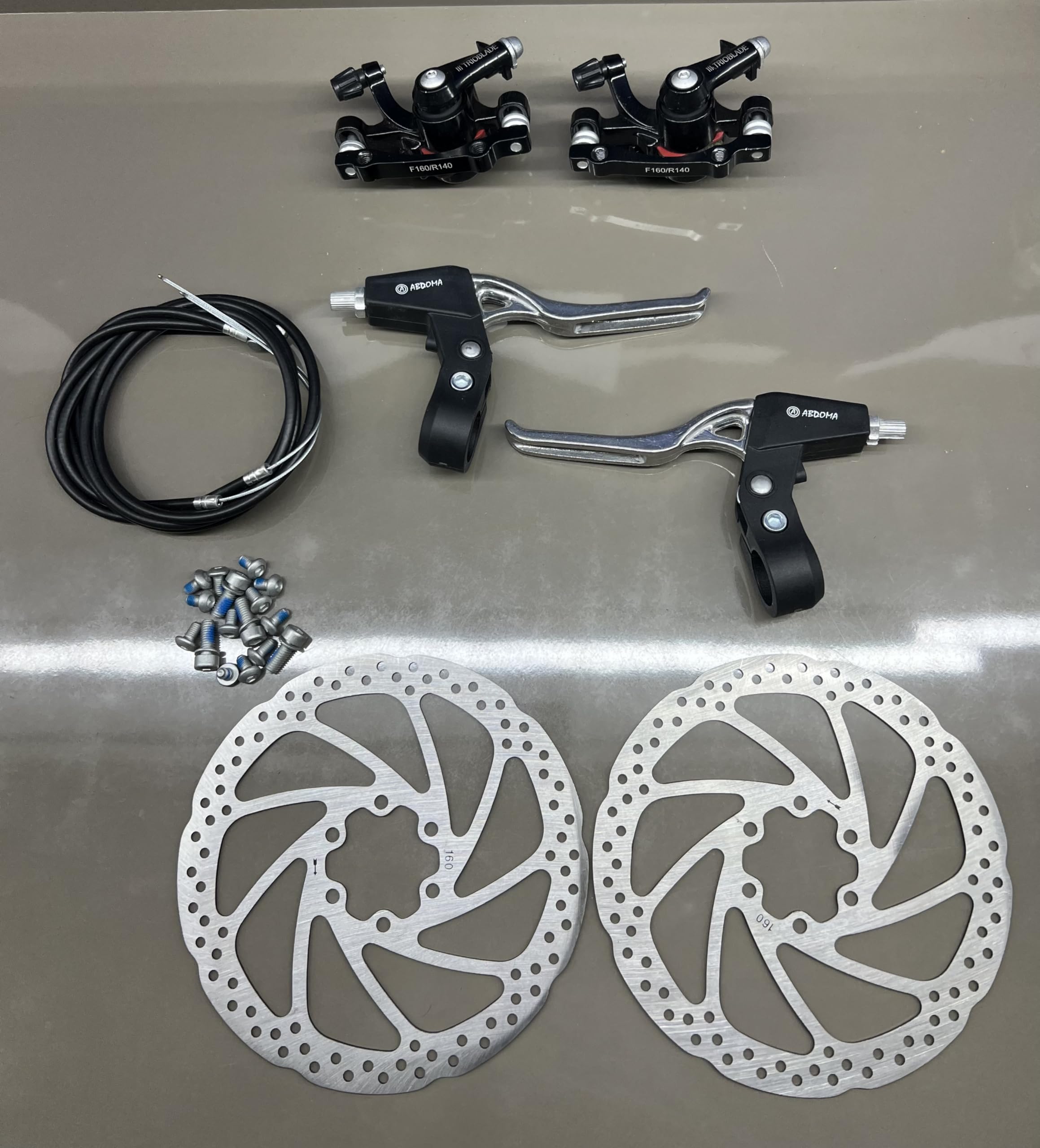 ABDOMA Bicycle Disc Brake Set 140/160 with Alloy Lever 439 for Adult Cycles/Mountain Bikes Set of 8 Pieces (Silver) (B0CYT473SC) Amazon Price History, Amazon Price Tracker