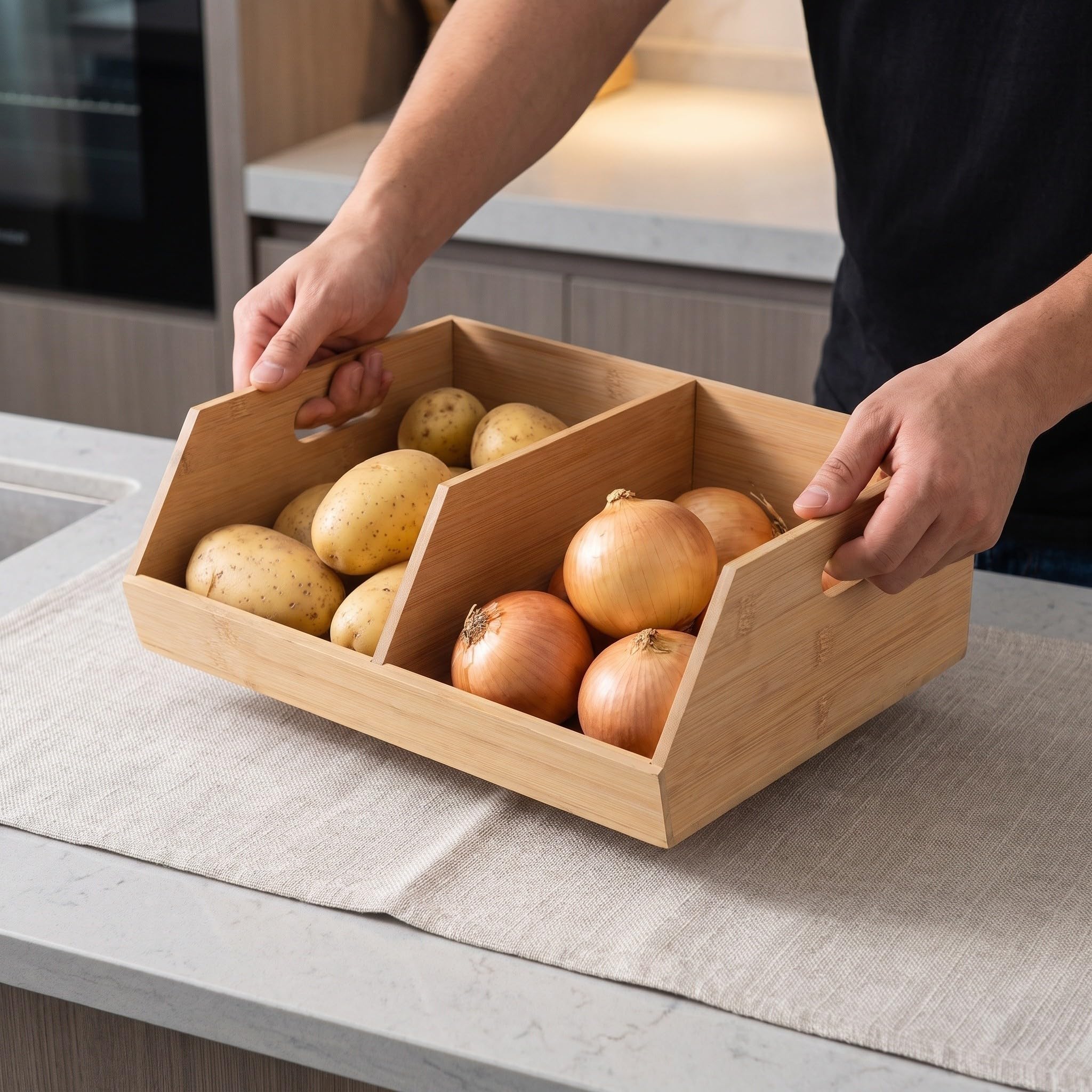 Kartoffel und Zwiebelaufbewahrungsbehälter mit Stapelbarem und Belüftetem