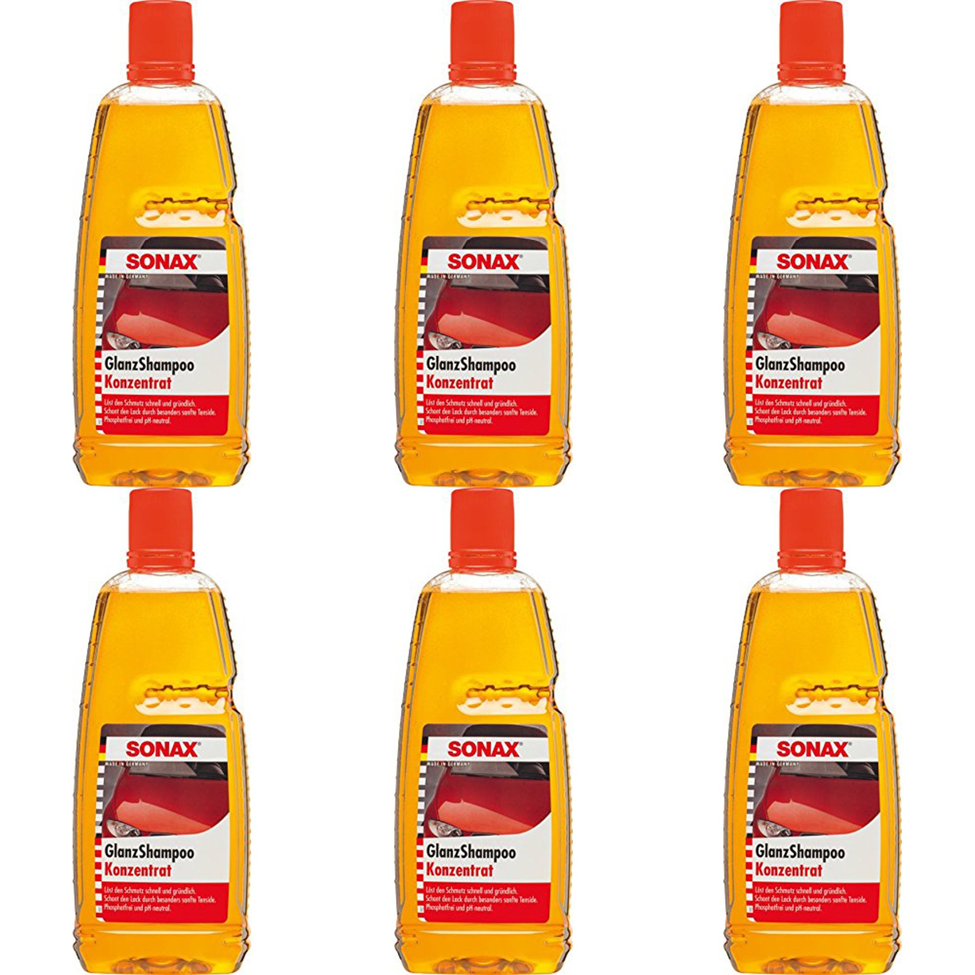 6x 1 L LITER SONAX GLANZSHAMPOO KONZENTRAT GLANZ SHAMPOO AUTOSHAMPOO AUTOPFLEGE
