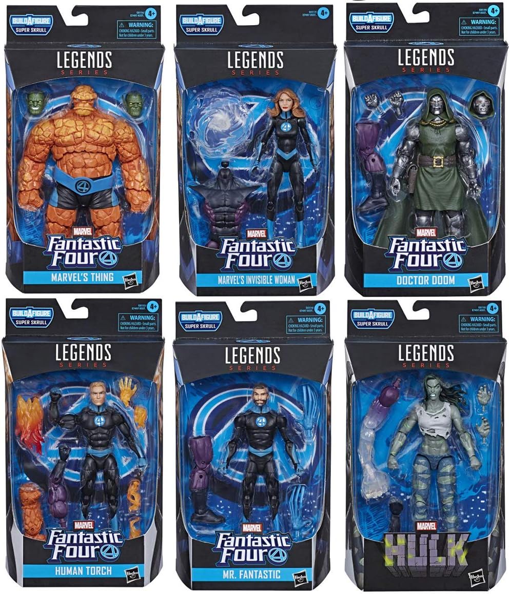 Fantastic Four Marvel Legends Wave 1 Set of 6 Figures (Super Skrull BAF)