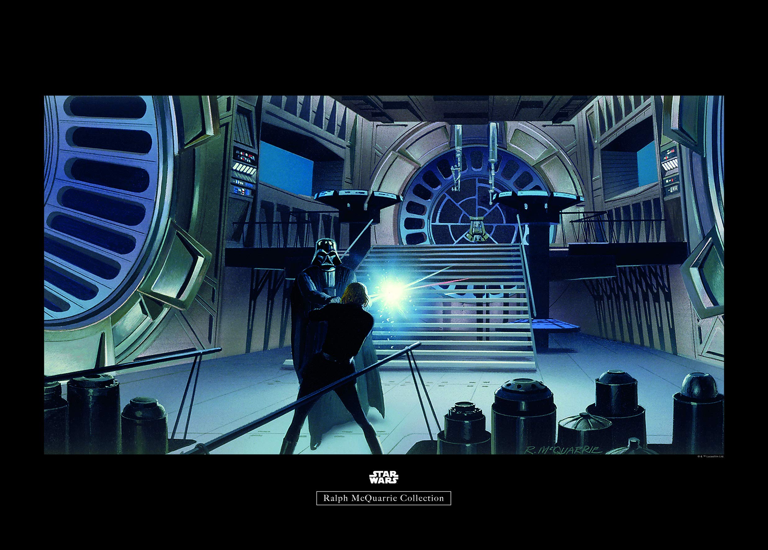 KomarWall Picture Star Wars Classic RMQ Vader Luke Throneroom Children's Room Decoration Art Print Without Frame Available in 3 Sizes, Colourful, WB163-70x50