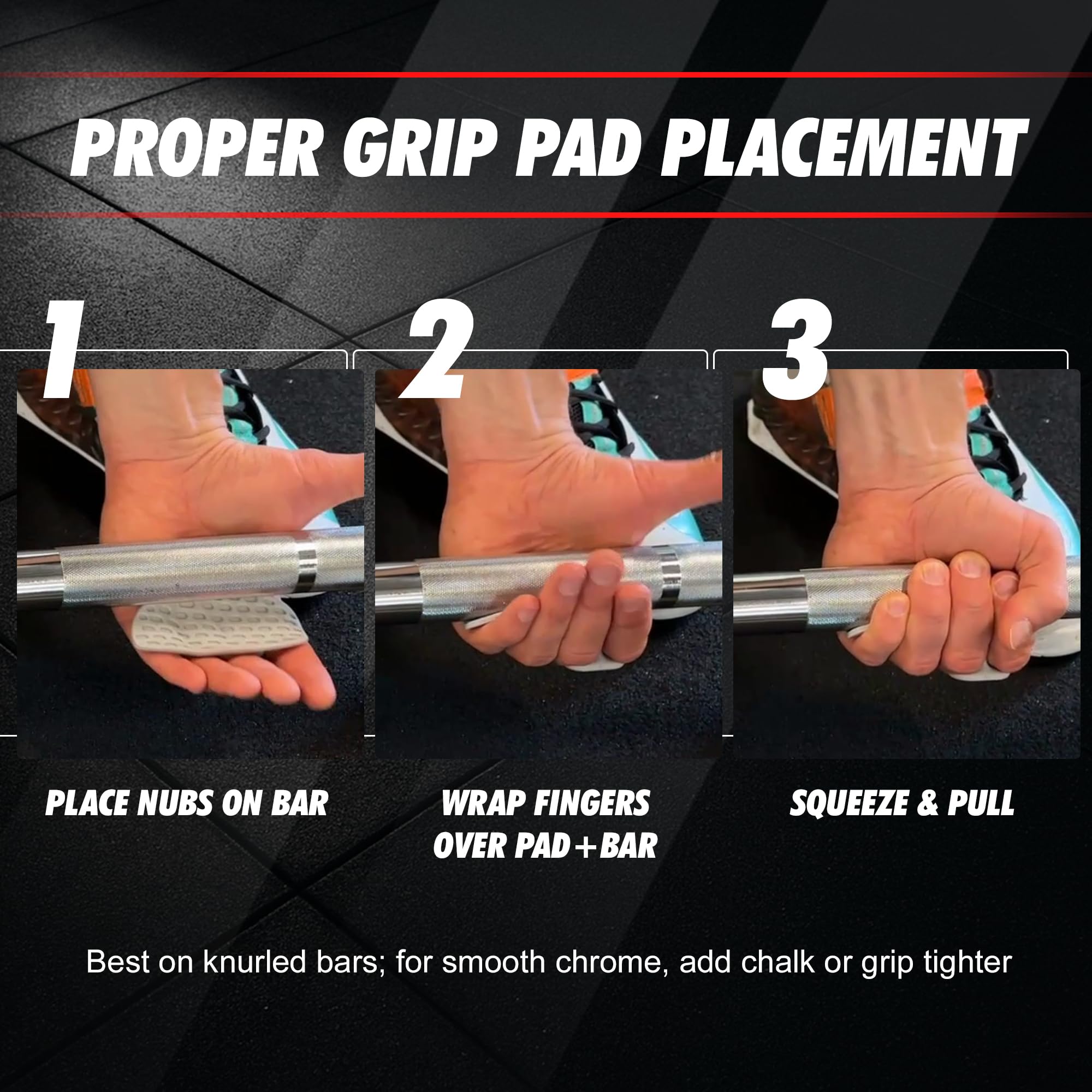 MuscleForge Griffpolster Kraftsport - Gym Grips für Männer