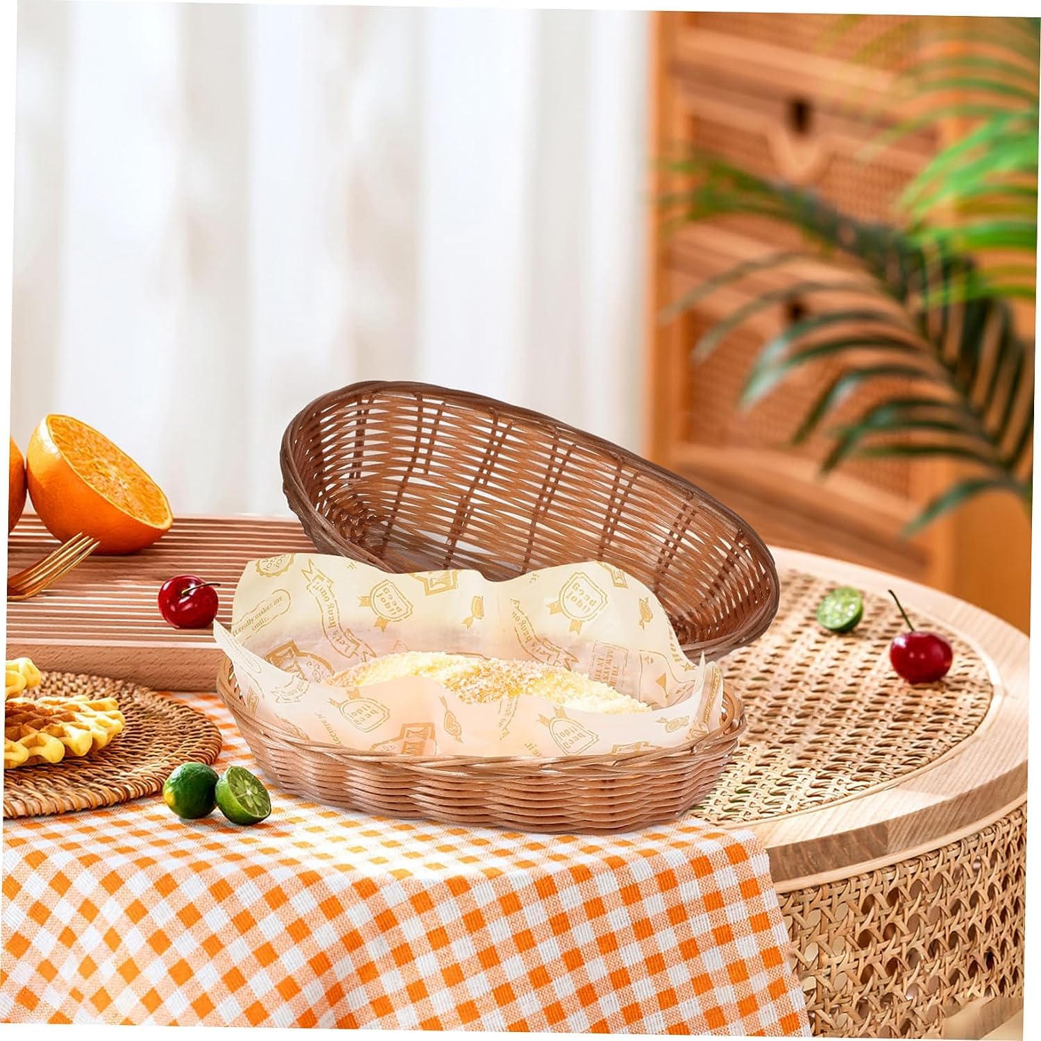 Cesto In Rattan Intrecciato Per Frutta E Pane - 26x9.7cm, Decorativo E Pratico Per Tavolo - Foto 6