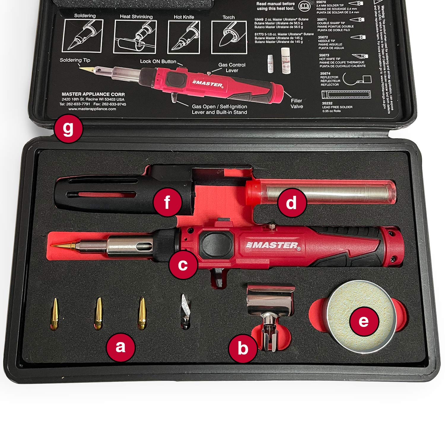 Master Appliance PI-20SiK - Kit de soldadura de butano inalámbrico profesional - Encendido automático con temperatura ajustable - 680F - 820F