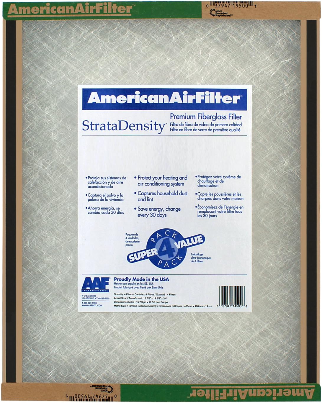 American Air Filter 116241 Disposable Panel Air Filters