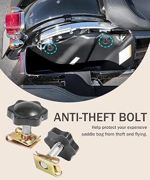 bylikeho Saddlebag Locks,Theft Deterrent Saddlebag Locks,Car Accessories Black Motorcycle Saddlebag Locks Mounting Screw Bolt Mounting Hardware,Fit for Touring Street Glide,Electra Glide,Road Glide