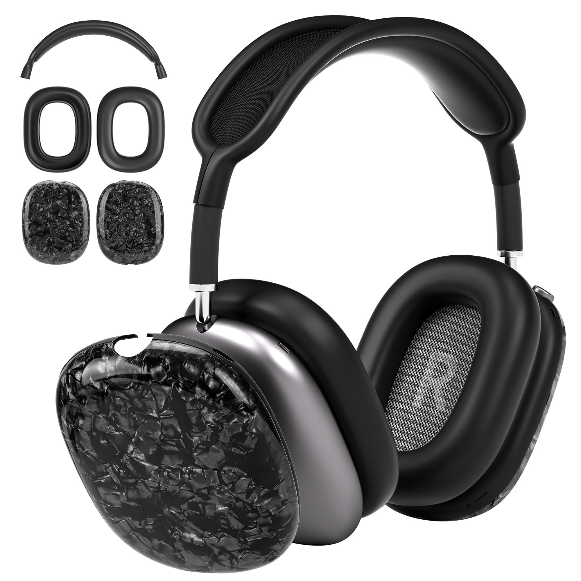 洗*能様 AirPods Pro Max（USB-C)ブラック　カバー,アクセサ Amazon.com: Case Cover for AirPods Max Headphones,AHBTEYM TPU Ear