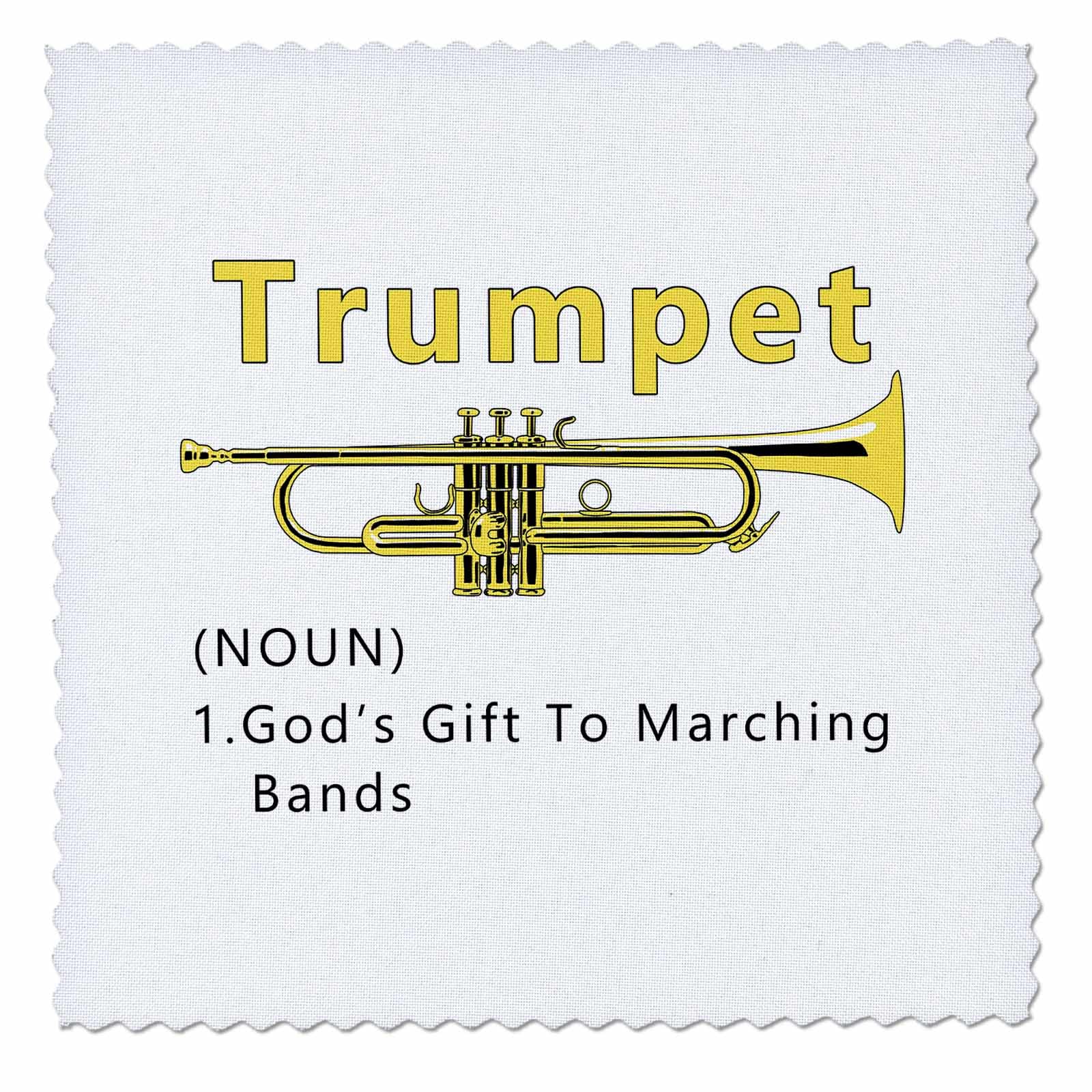 6x6 inch Quilt Square - Trumpet Noun Gods Gift to Marching Bands a Funny Trumpet Gift. Creative Studios – Music