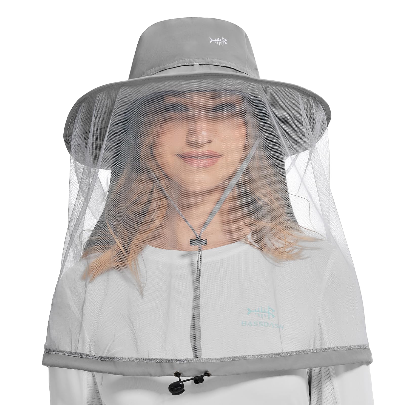 BASSDASH Unisex UPF 50+ Mosquito Net Hat with Neck Flap FH17