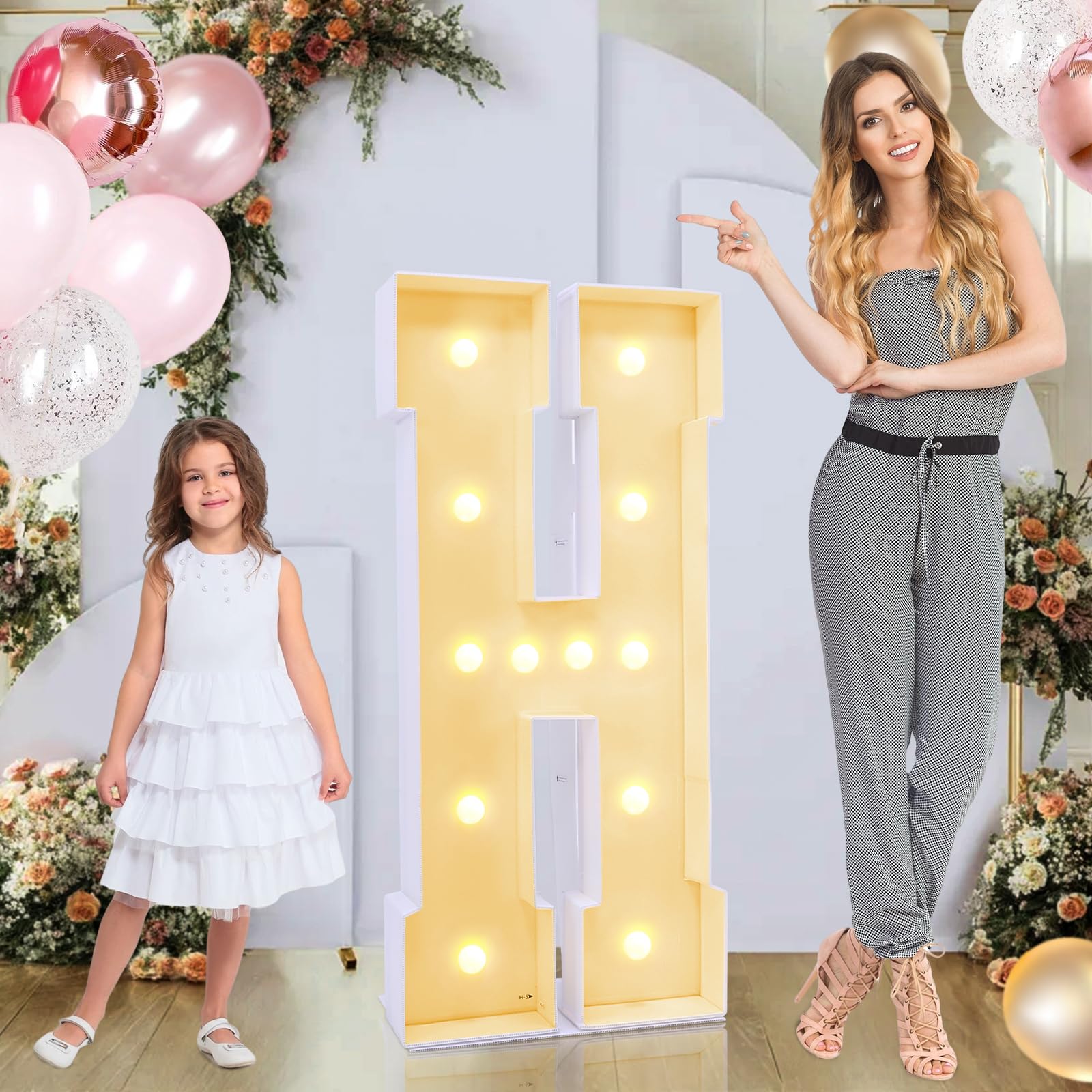 GGPL 4ft Marquee for Letters, Large Light up Letters, Multifunctional 4ft Light up Letters Marquee for Party Decorations, Letter Balloons, Wedding