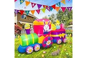 Kalolary 8 Feet Easter Blow Up Rabbit on The Train