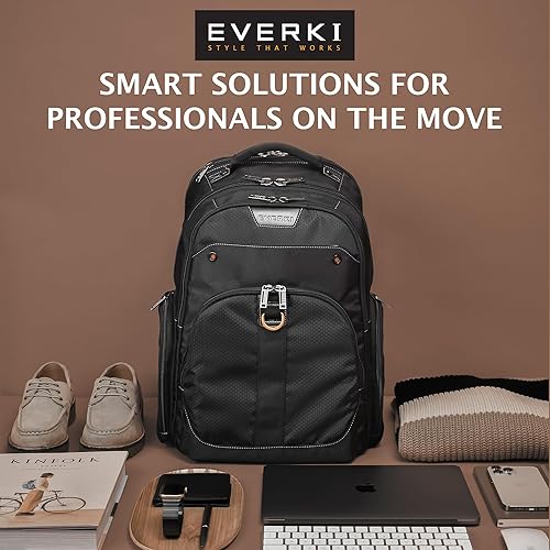 Miniatura 6 de Everki Atlas EKP121 mochila para laptop con compartimiento adaptable de 13 a 173 pulgadas diseño agradable para control fronterizo