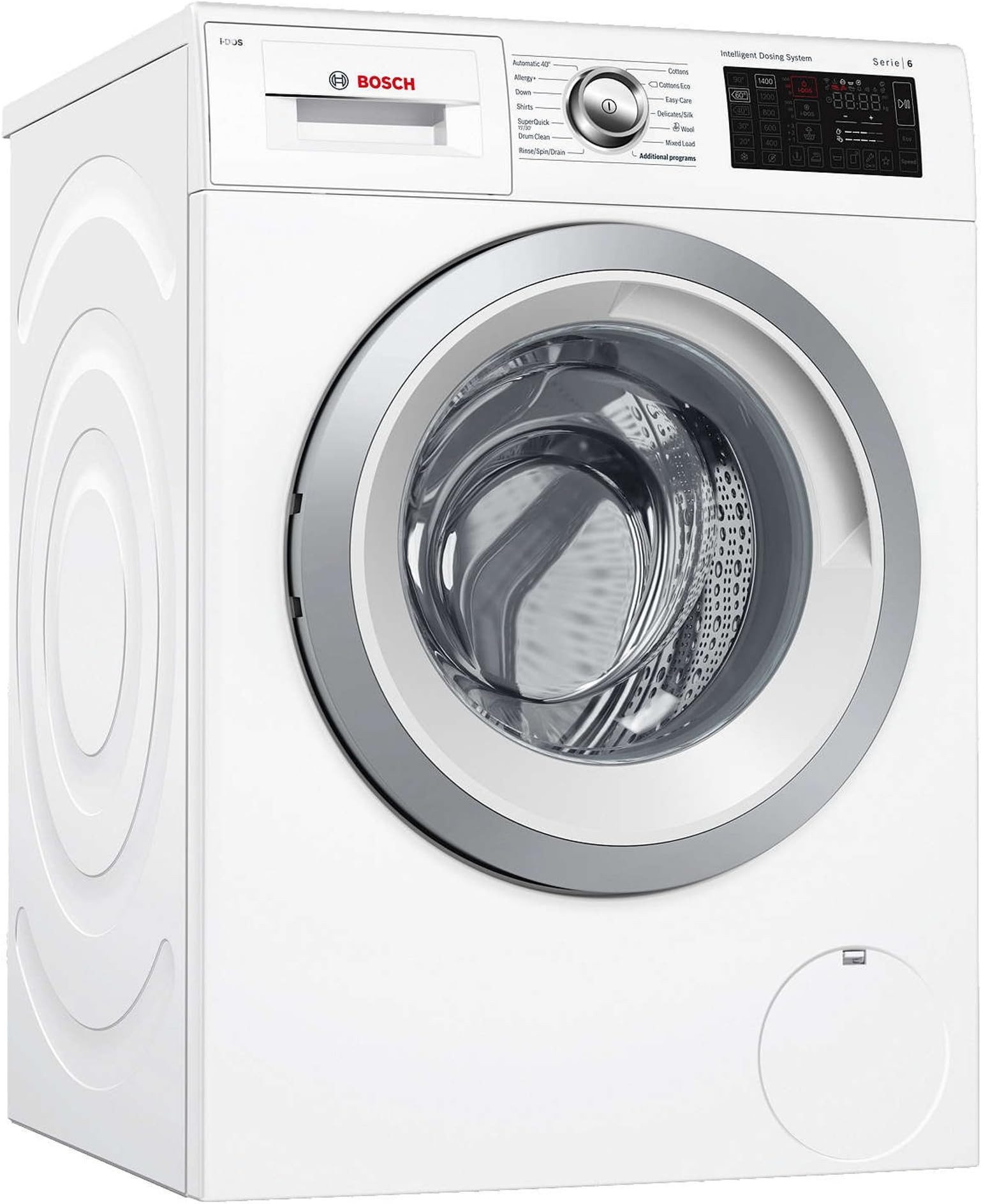 Bosch WAT286H0GB Serie 6 Freestanding Washing Machine with Home Connect, 9kg load, 1400rpm spin, White [Energy Class A+++]