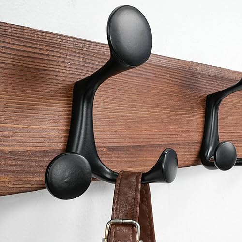 Miniatura 59 de SKOLOO Perchero de madera blanca de 17 pulgadas con 3 ganchos triples, ideal para entradas familiares, aulas y almacenamiento de suministros para