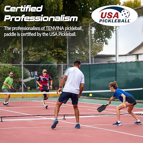 Miniatura 7 de TENVINA Pickleball Paddles, Multi-Layer T700SC Textured Carbon Fiber Pickleball Paddle, 4-Types of Thicknesses and Shapes, USAPA Approved Pickle