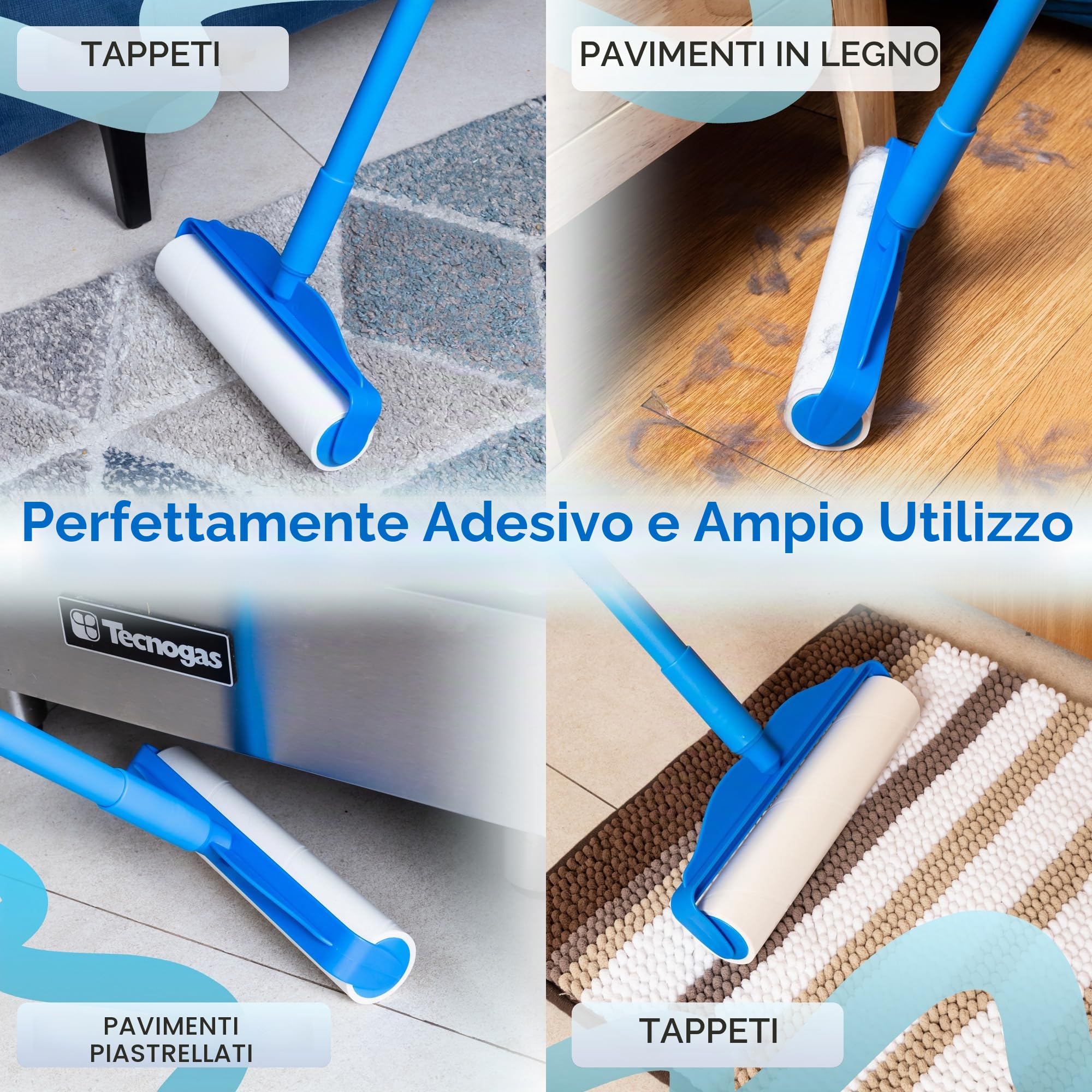 Rullo Rimuovi Peli PetLovers Large con 3 Ricariche – 360 Fogli Totali per Affrontare i Peli degli Animali, Rullo Extra Large per Pavimenti e Tappeti per Case con Animali, Perfetto per Pavimenti