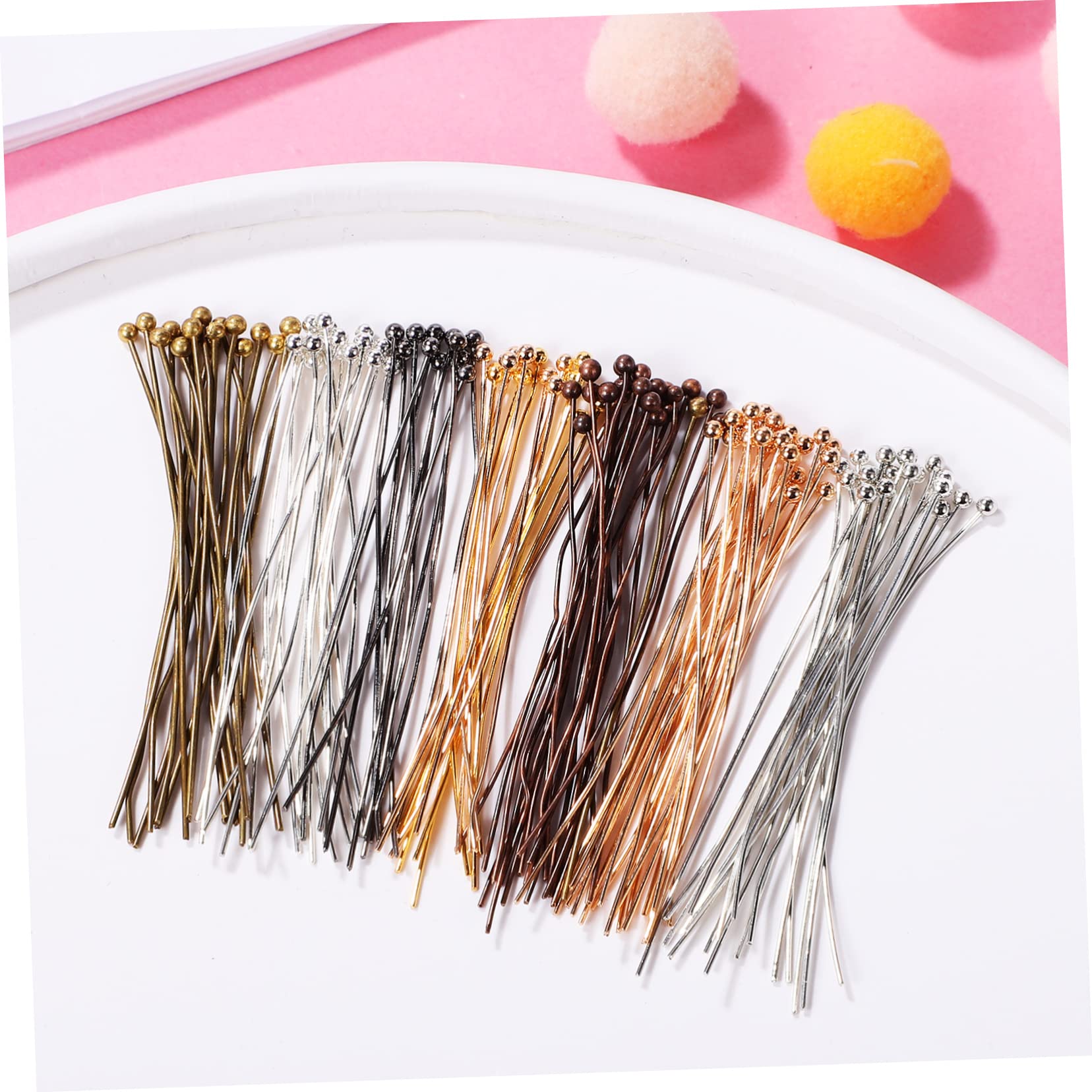 ERINGOGO Set of Jewelry Making Needles Thin Ball 0.6 * 50mm for Beading Earring Bracelet Necklace