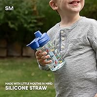 Vista 4 de Simple Modern Blippi - Botella de agua de plástico Tritan Summit de 12 onzas sin BPA con tapa cubierta con popote a prueba de fugas para niños