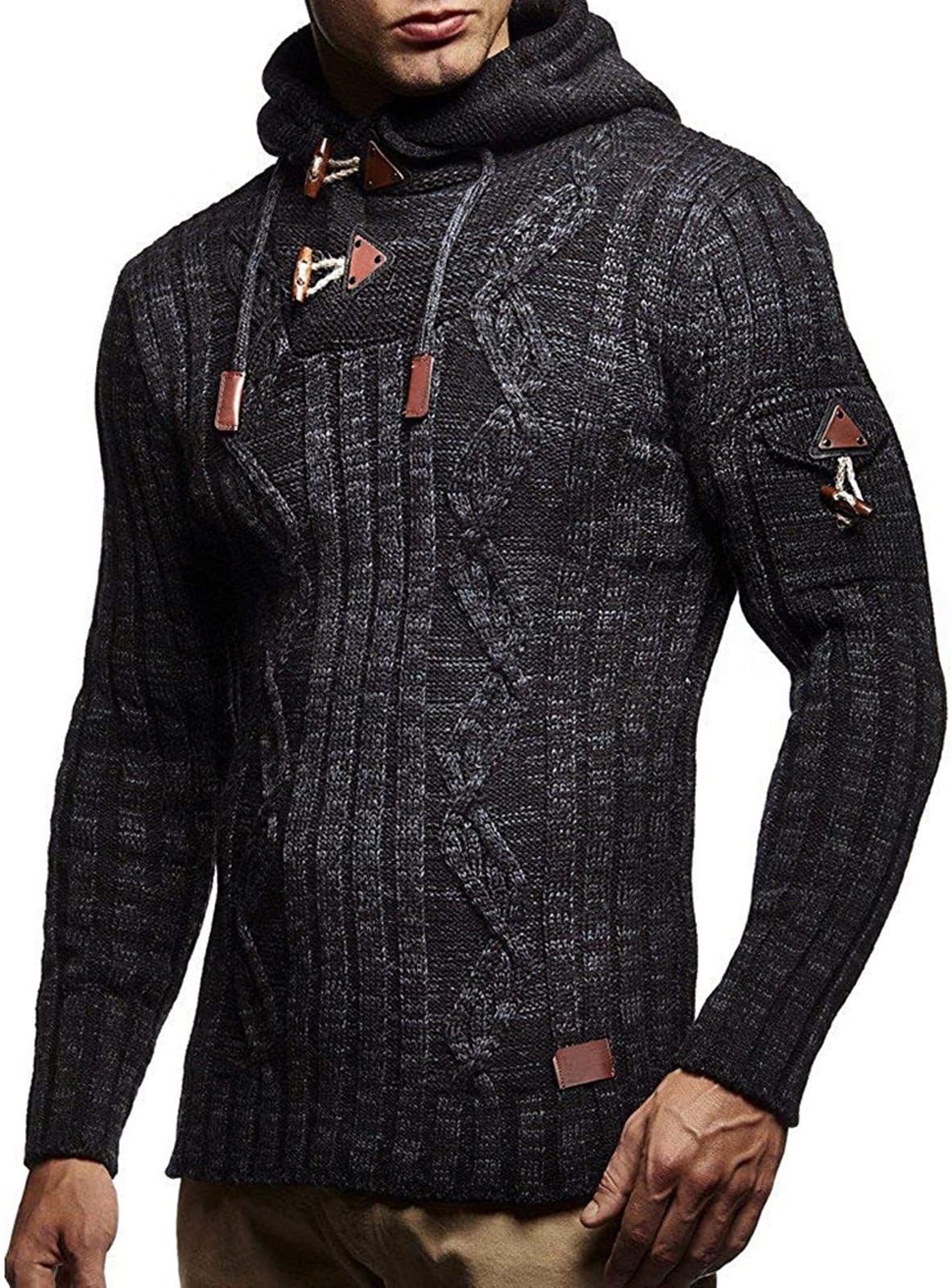 AMhomely Mens Jumper Knit Pullover Long Sleeve Sweater for Men UK Mens Splicing Long Slim High Collar Pullover Sweater Knitted Jumper Tops Sweater Pullover Sweatshirt Jumpers for Men UK
