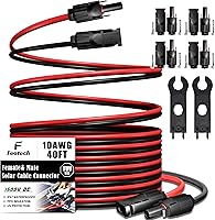 Vista 17 de Cable de extensión solar de doble cable de 20 pies – Conector de panel solar de 10 AWG (6 mm²), con 4 pares, conectores solares IP67 macho/hembra