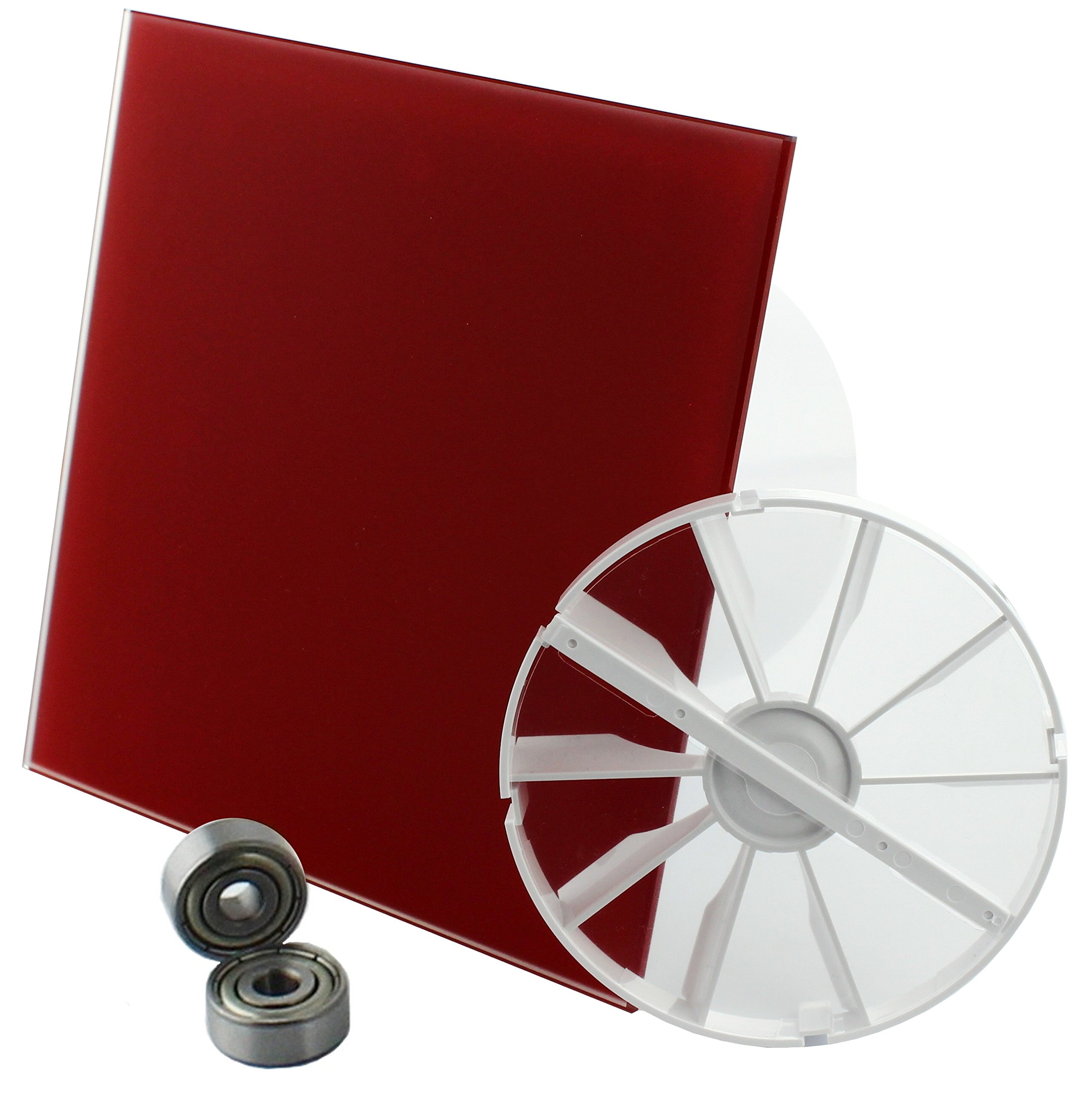 MKK - 18192-004 – STARLIGHT Turbo wentylator łazienkowy, wentylator do pomieszczeń mieszkalnych z łożyskiem kulkowym, regulacja prędkości obrotowej Ø 100 mm, czerwony, matowy prosty