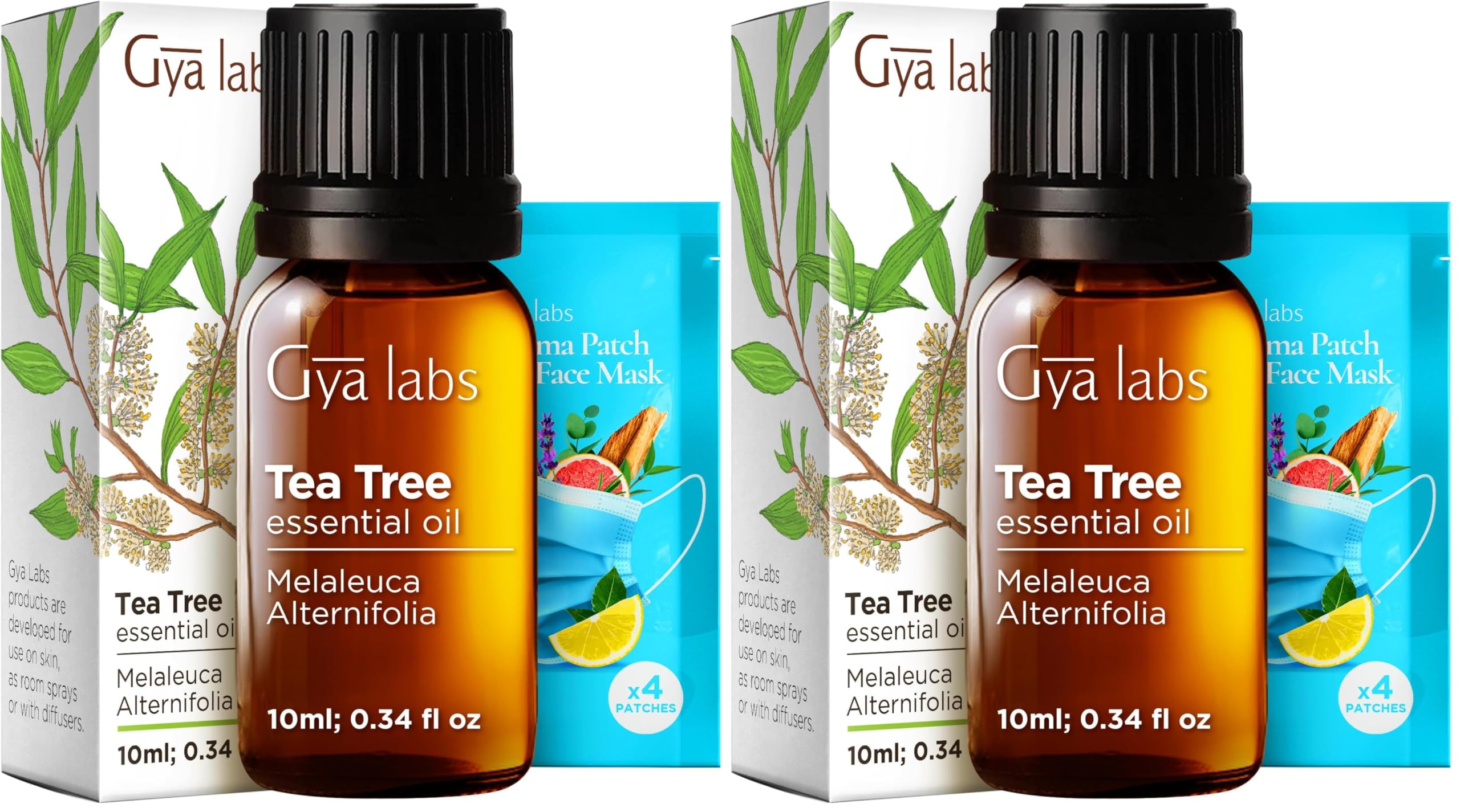 Tea Tree Essential Oil for Skin, Hair &amp; Diffuser - 0.34 Fl Oz (2-Pack)