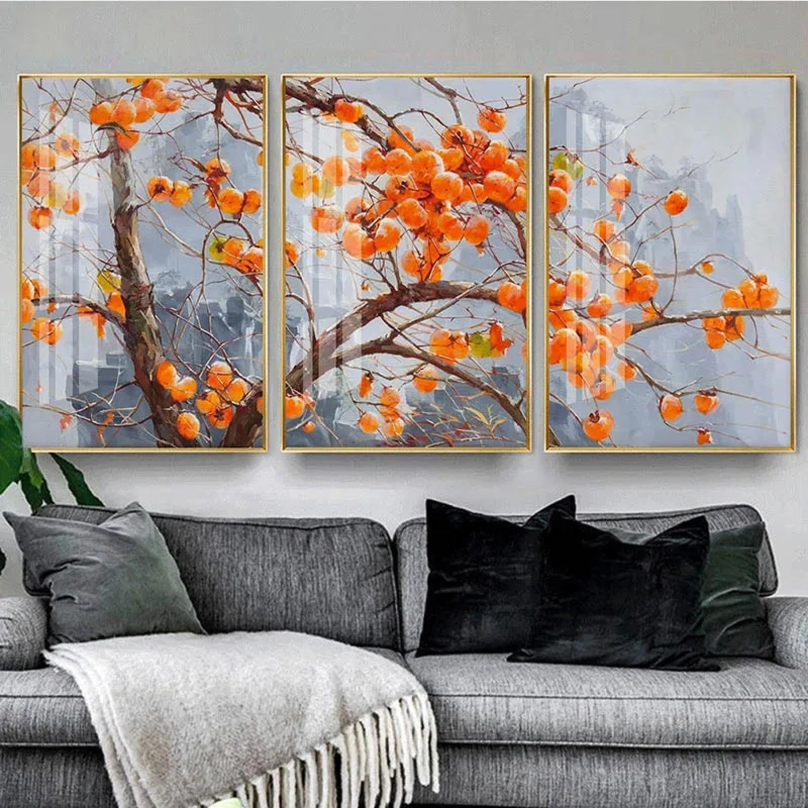 Affiches et impressions de paysages pour salon : 3 toiles style chinois - 8