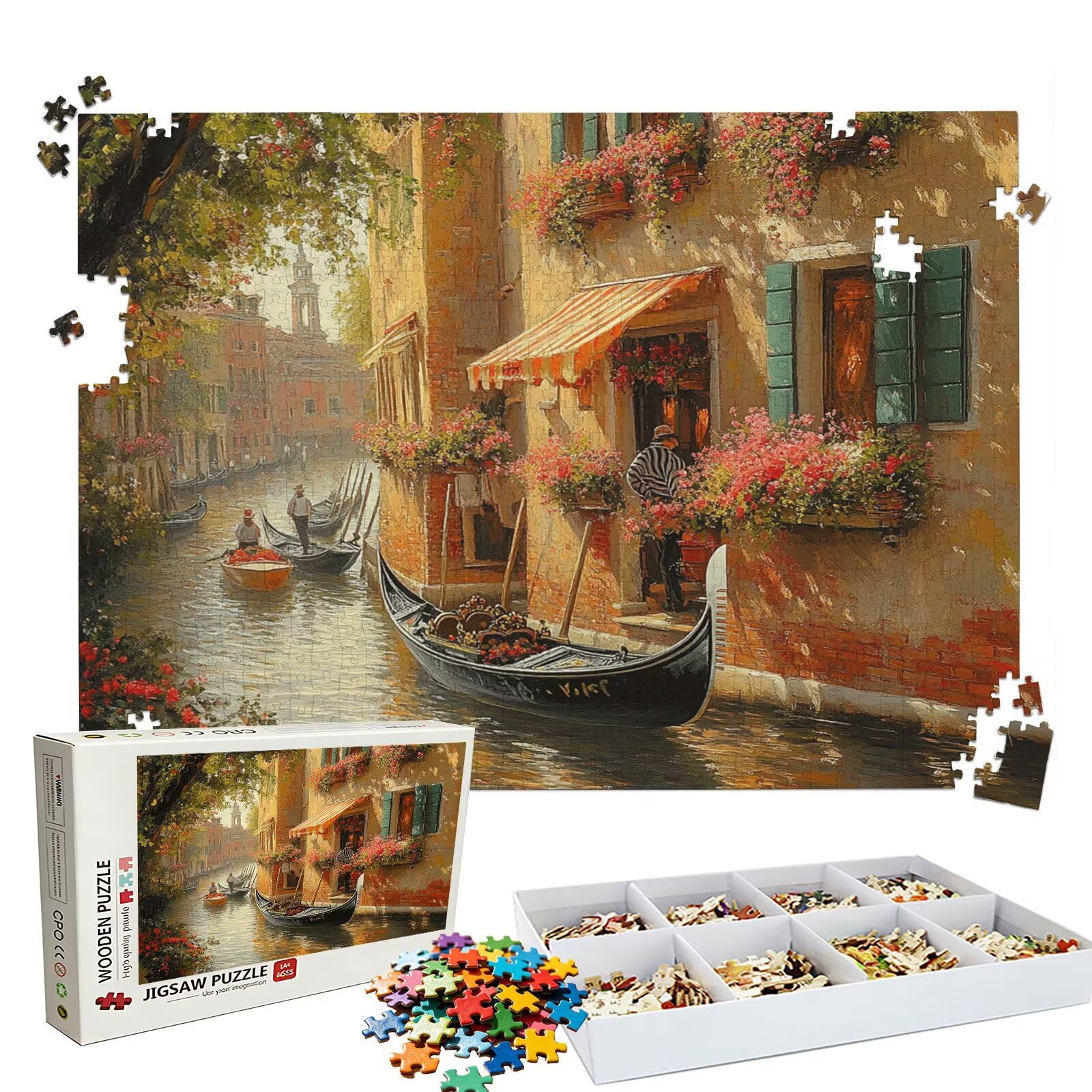 Puzzle 2000 Pezzi fiume architettura, Puzzle 2000 Pièces Challenge Impossible, Puzzles 99.5x70.5 cm Taglia Grande Adulti, Giochi Educativo per Famiglie, Puzzles Classici, Decorazioni Casa W3H-878