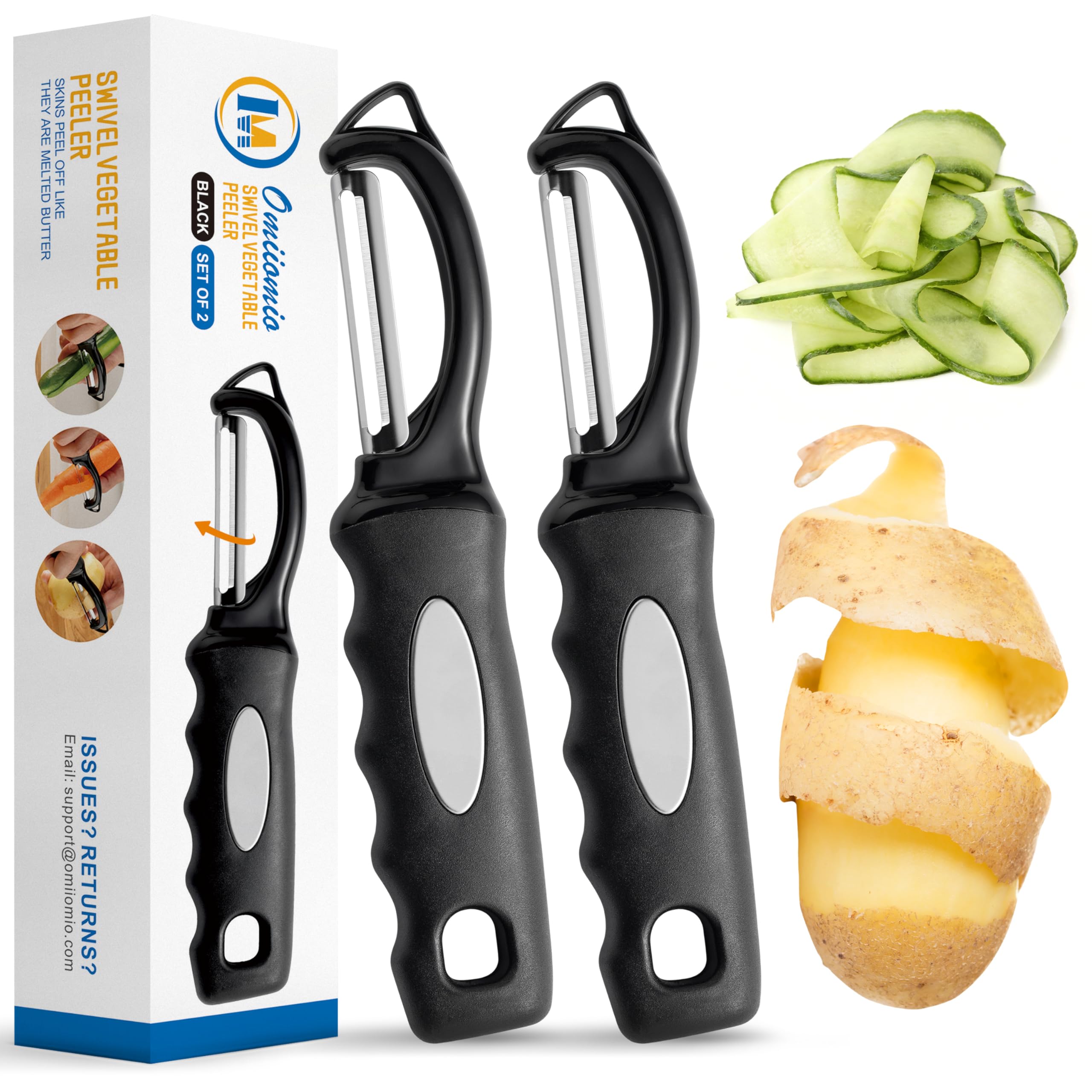 OIM OMIIOMIO Premium Swivel Vegetable Peeler--2 Pcs