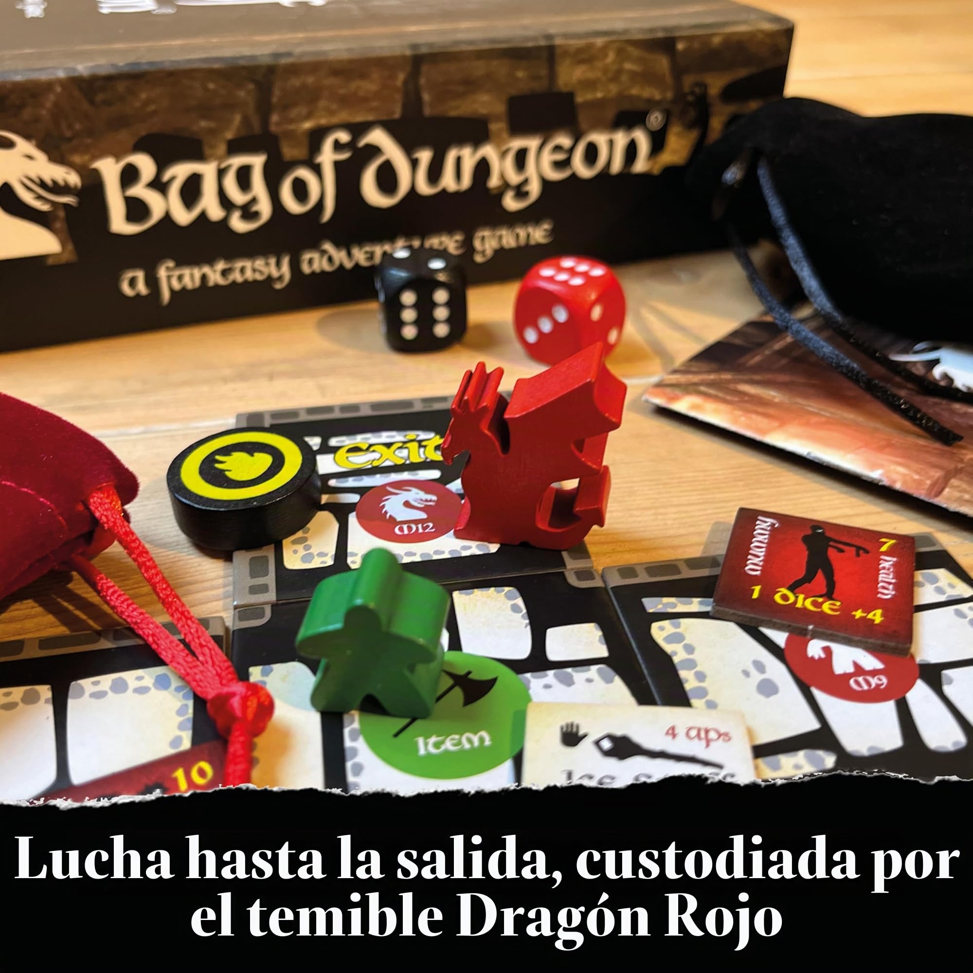 Bag of Dungeon – Fantasy Adventure Board Game for Families & RPG Fans | 1–4 Players, Ages 7+ | Classic Dungeon Crawler | Quick Play, Portable Tabletop RPG with Endless Replayability