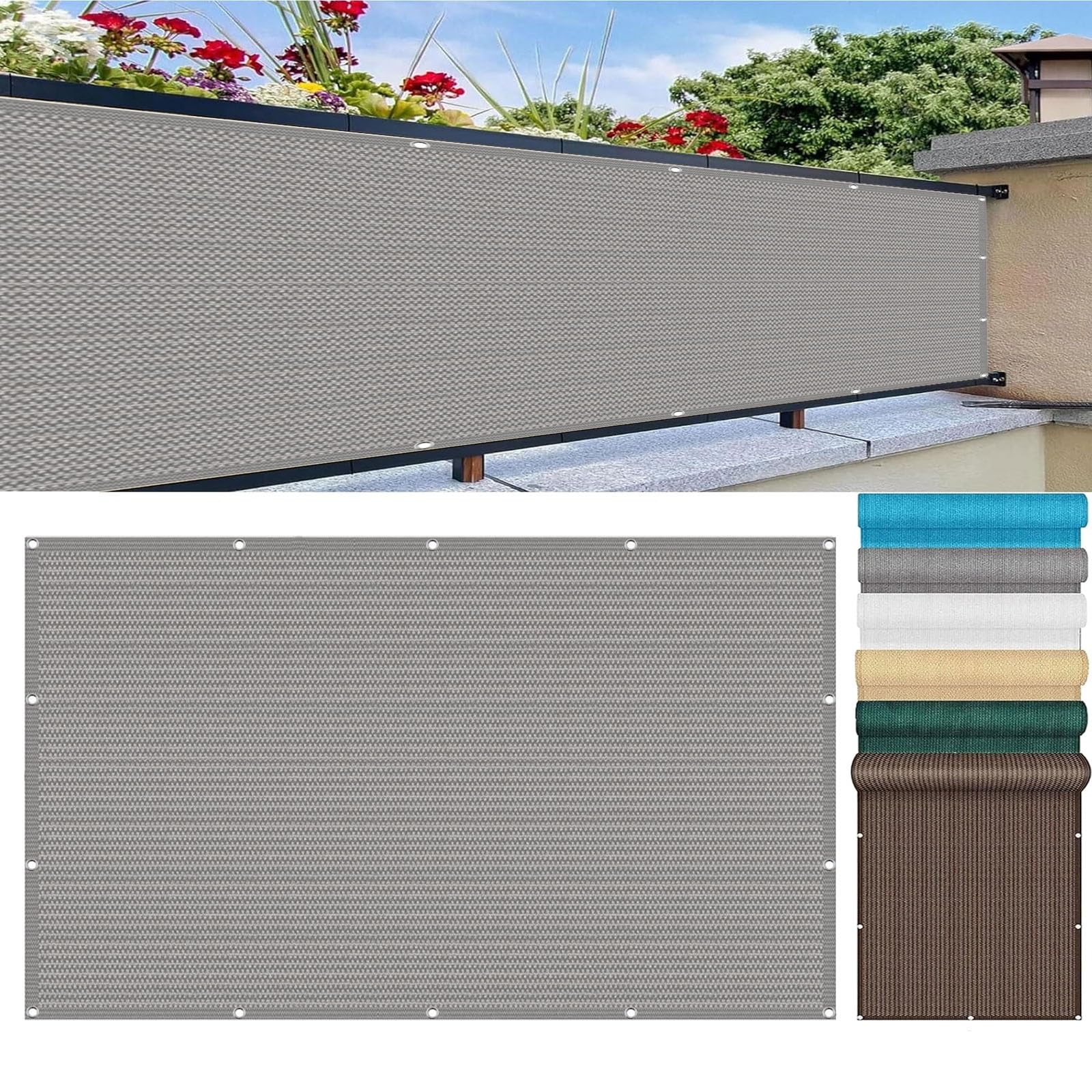 Recinzione Per Privacy Esterna HDPE 170g/m² - 90% Blocco Visivo E 98% UV - 1,2x127m Con Occhielli E Fascette