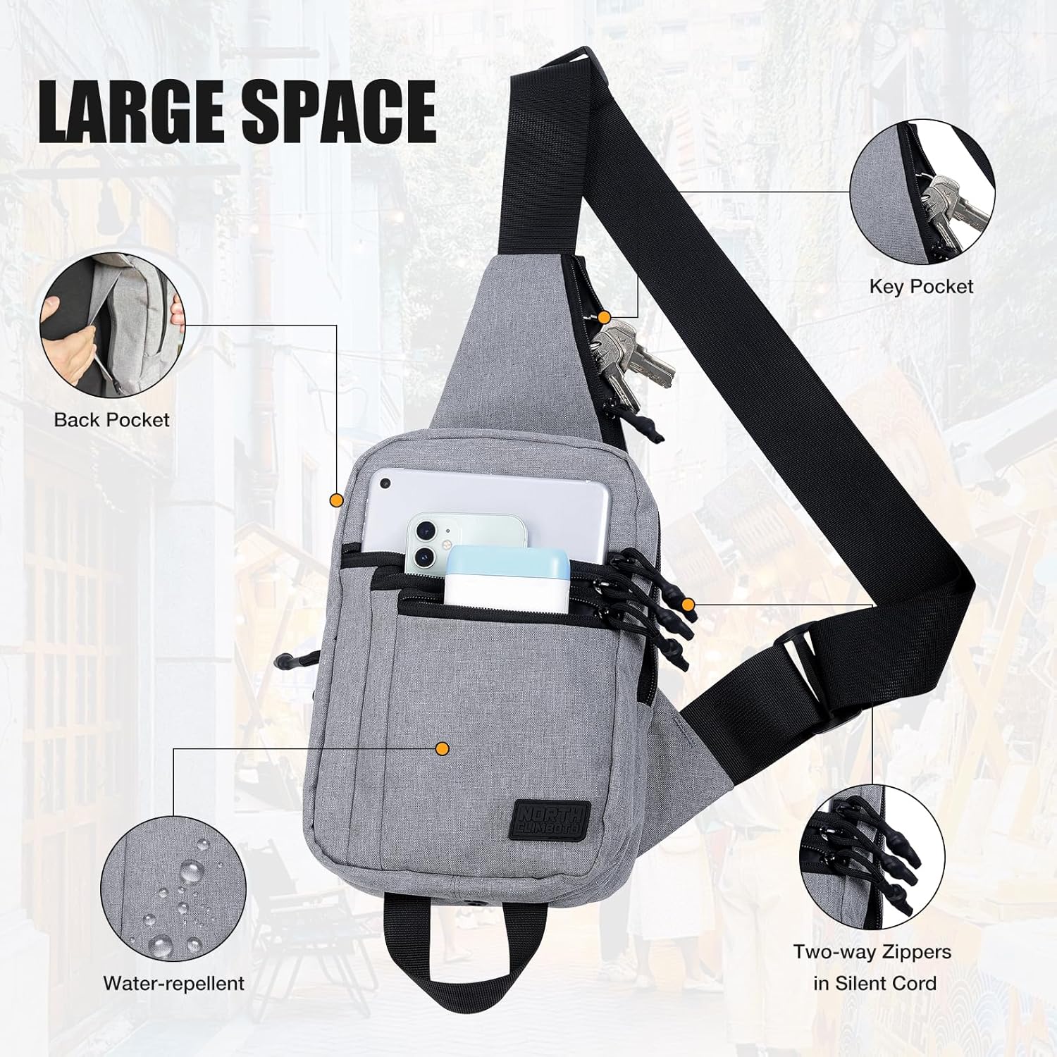 Tactical Sling Chest Bag Concealed Carry Bags with Gun Holder EDC Shoulder Crossbody Casual - Image 4