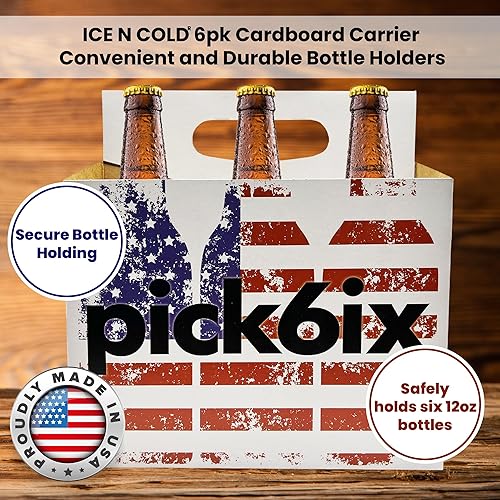 Miniatura 2 de ICE N COLD 6 paquetes de cartón (blanco, 150 unidades)  Capacidad para 6 botellas de 12 onzas  Envío rápido el mismo día