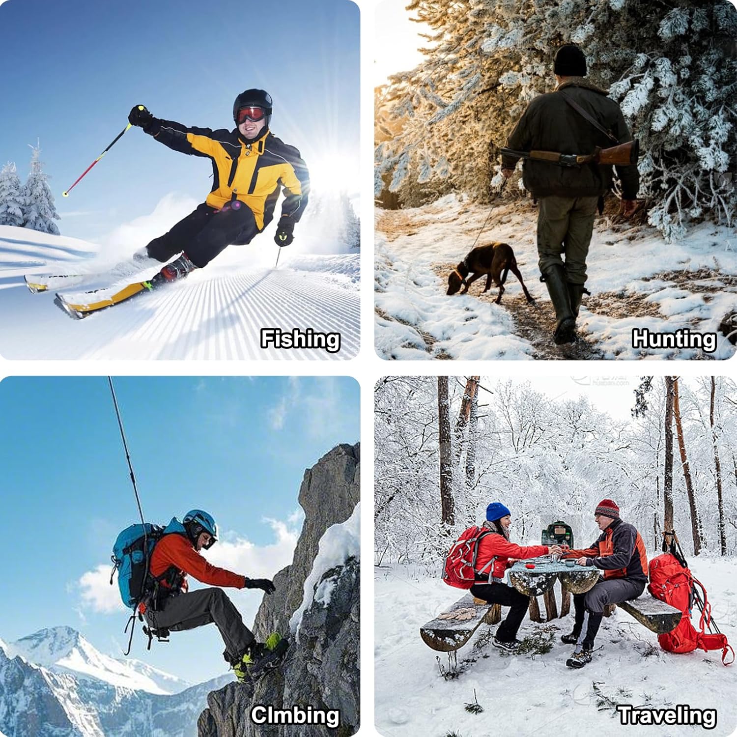 HYCOPROT Men's Snow Ski Pants Waterproof Softshell Outdoor Fleece Lined Snowboard Hiking Pants with Belt - Image 7