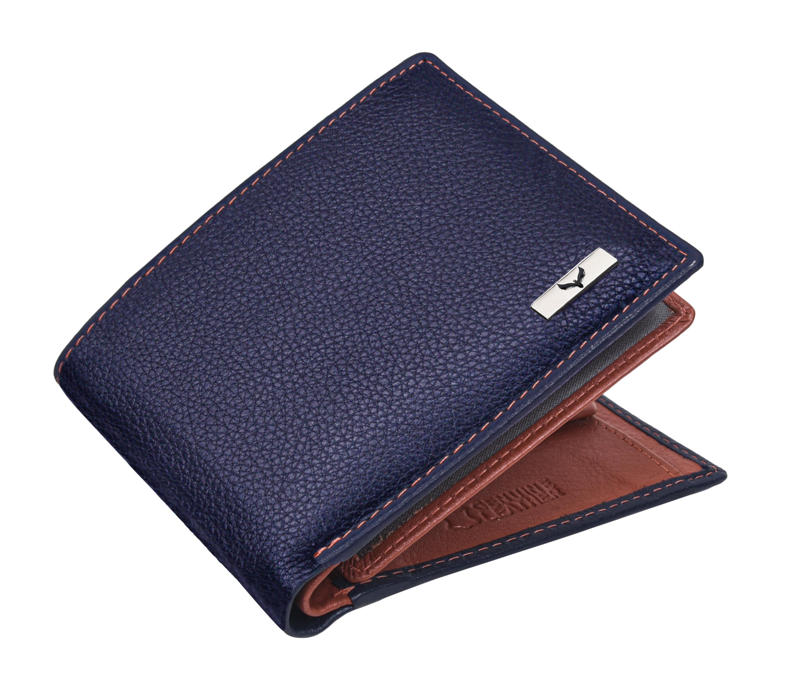 Eagle Crest Kolt Blue/Orange Leather Wallet for Men